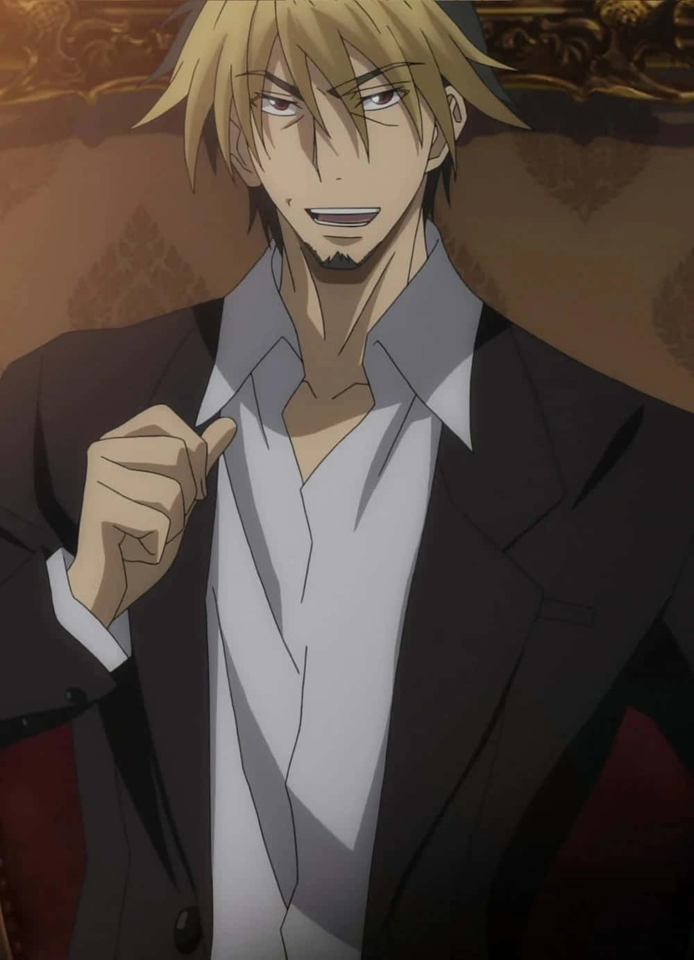 Highschool DxD Azazel, blonde hair, black suit, HD Phone Wallpaper