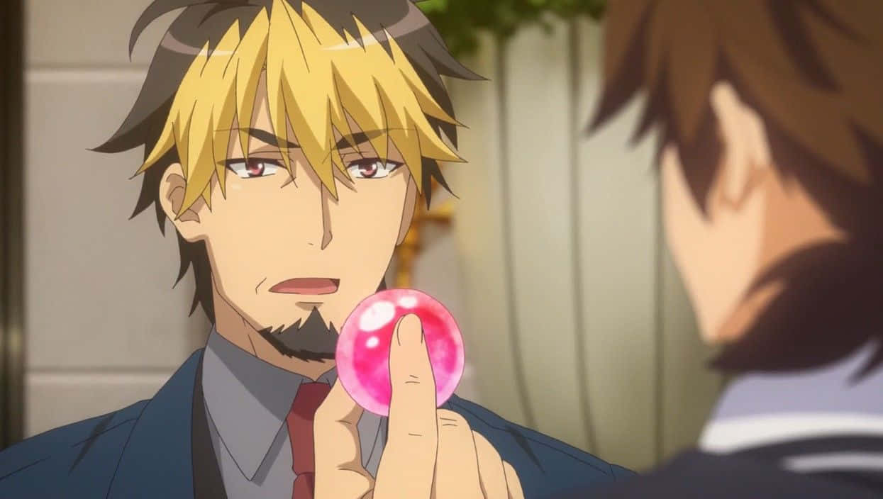 Azazel, glowing pink orb, blonde anime man, SD Desktop Wallpaper
