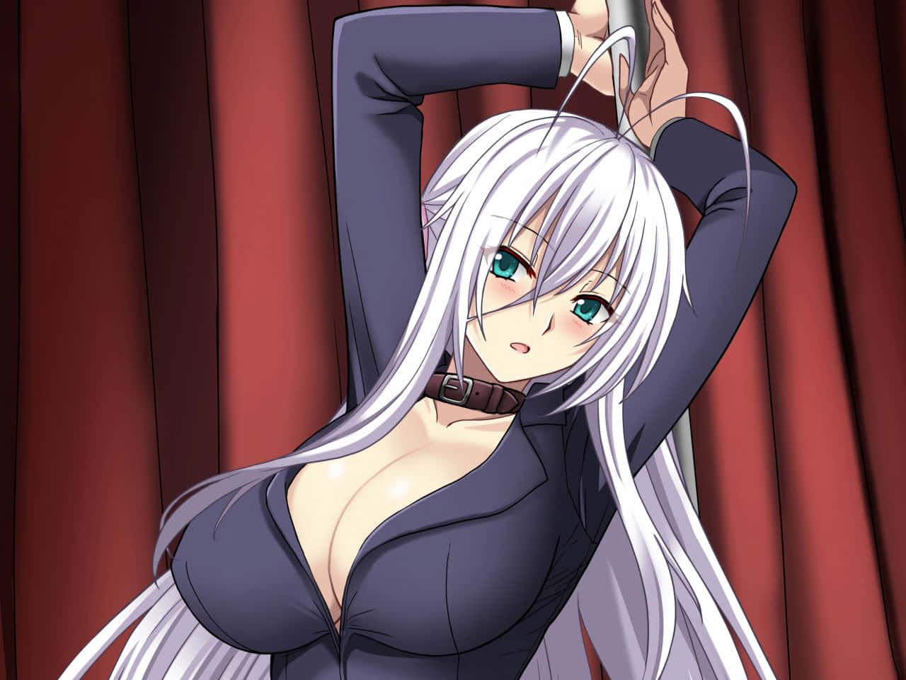Rossweisse, silver-haired, green eyes, HD Desktop Wallpaper