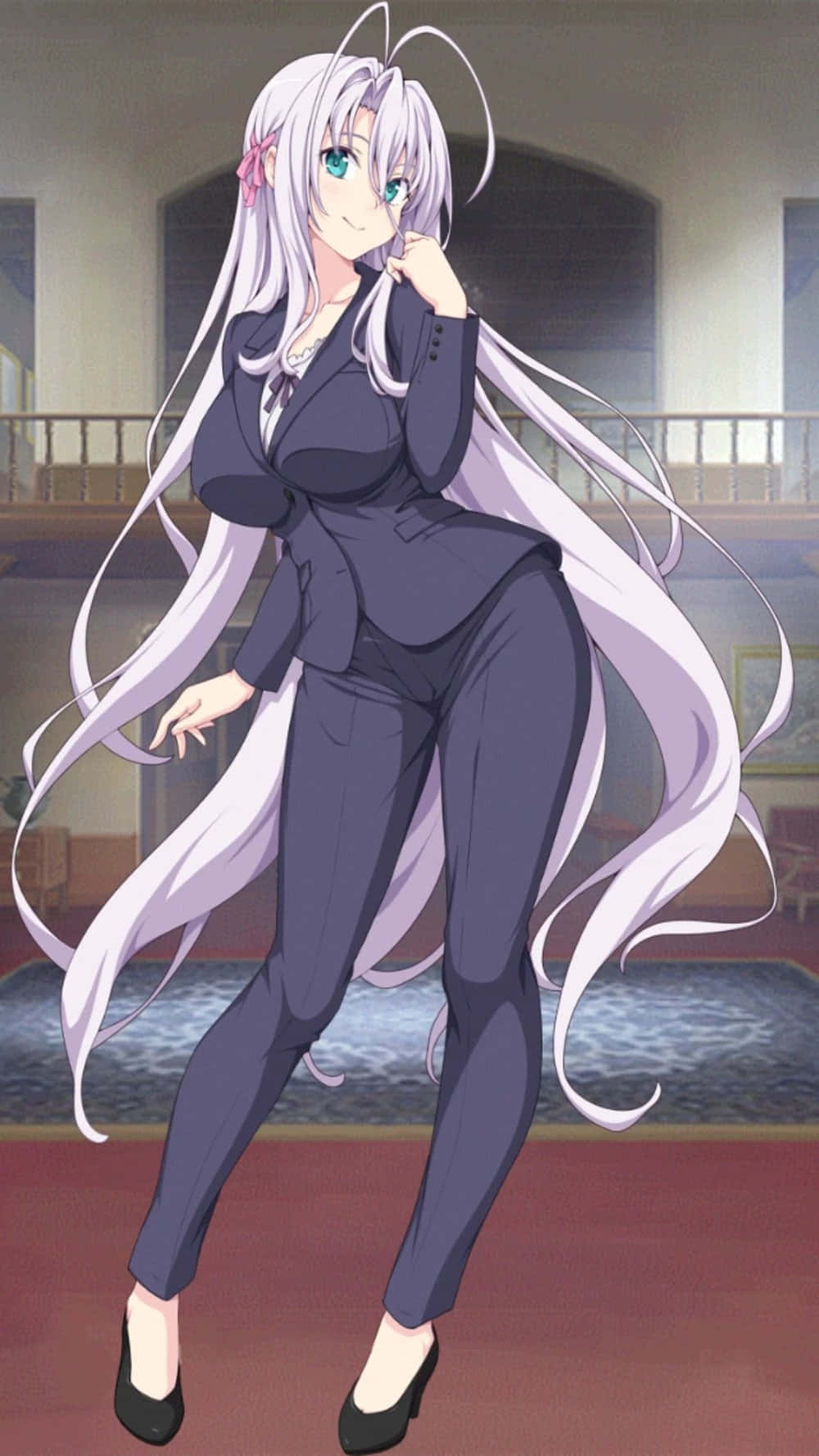Rossweisse, Highschool DxD, long silver hair, HD Phone Wallpaper