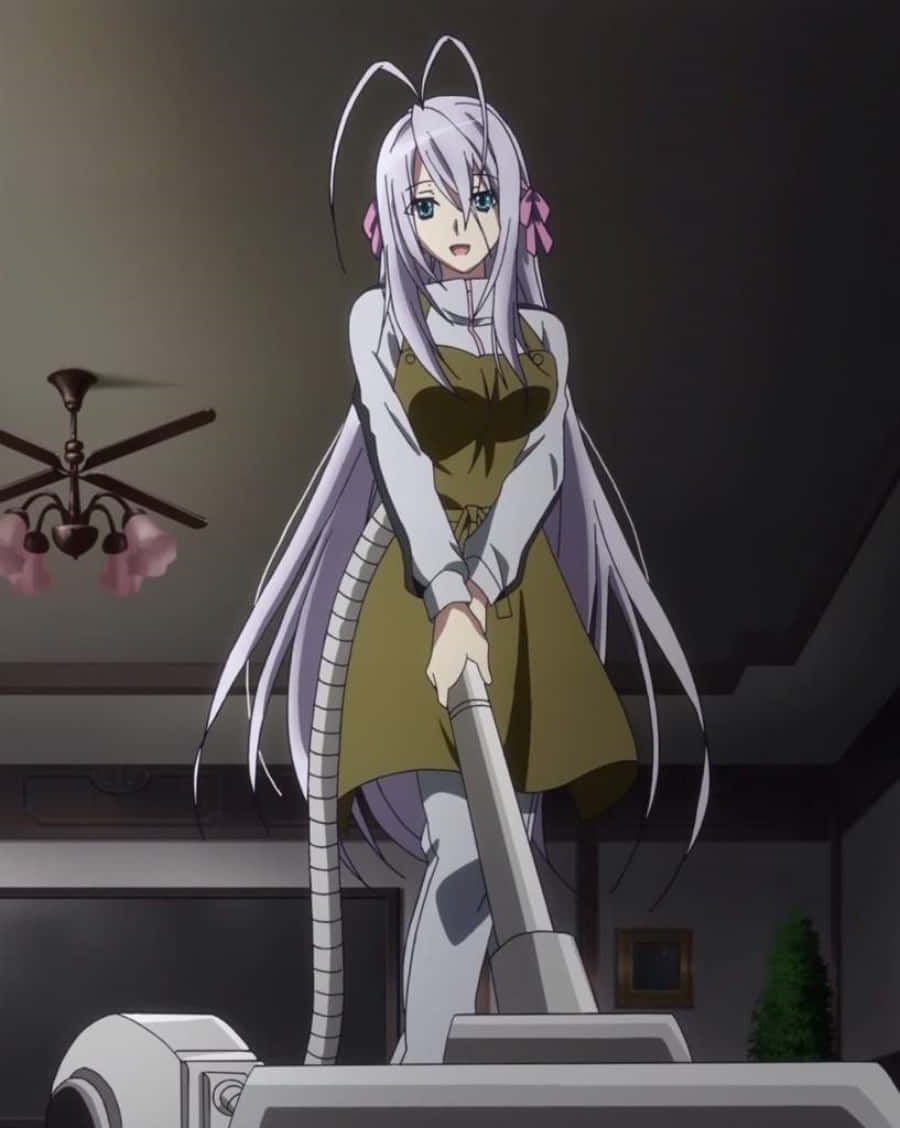 Highschool DxD Rossweisse, silver-haired, pink hair clips, SD Phone Wallpaper