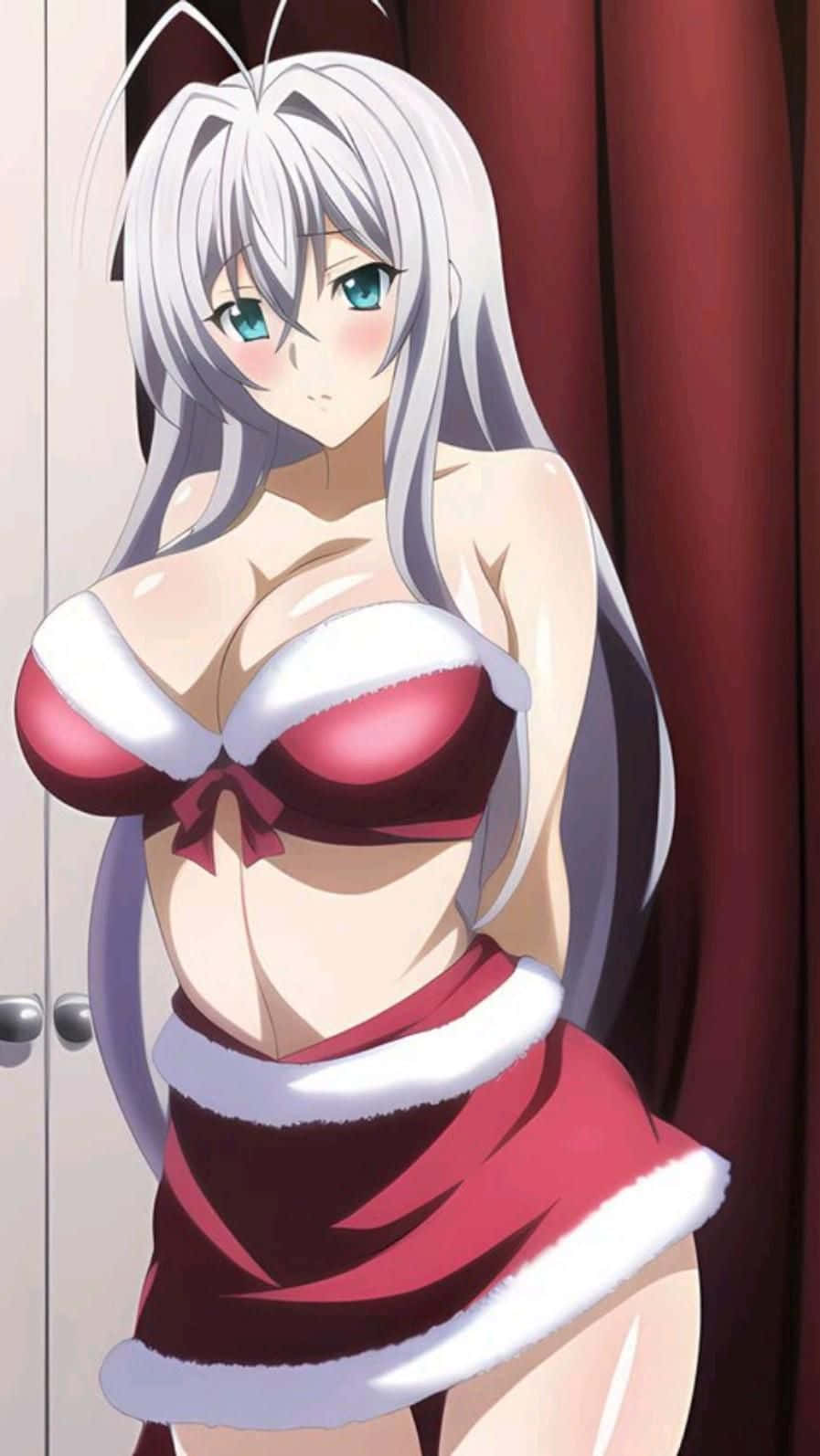 Rossweisse, Highschool DxD, Christmas outfit, HD Phone Wallpaper