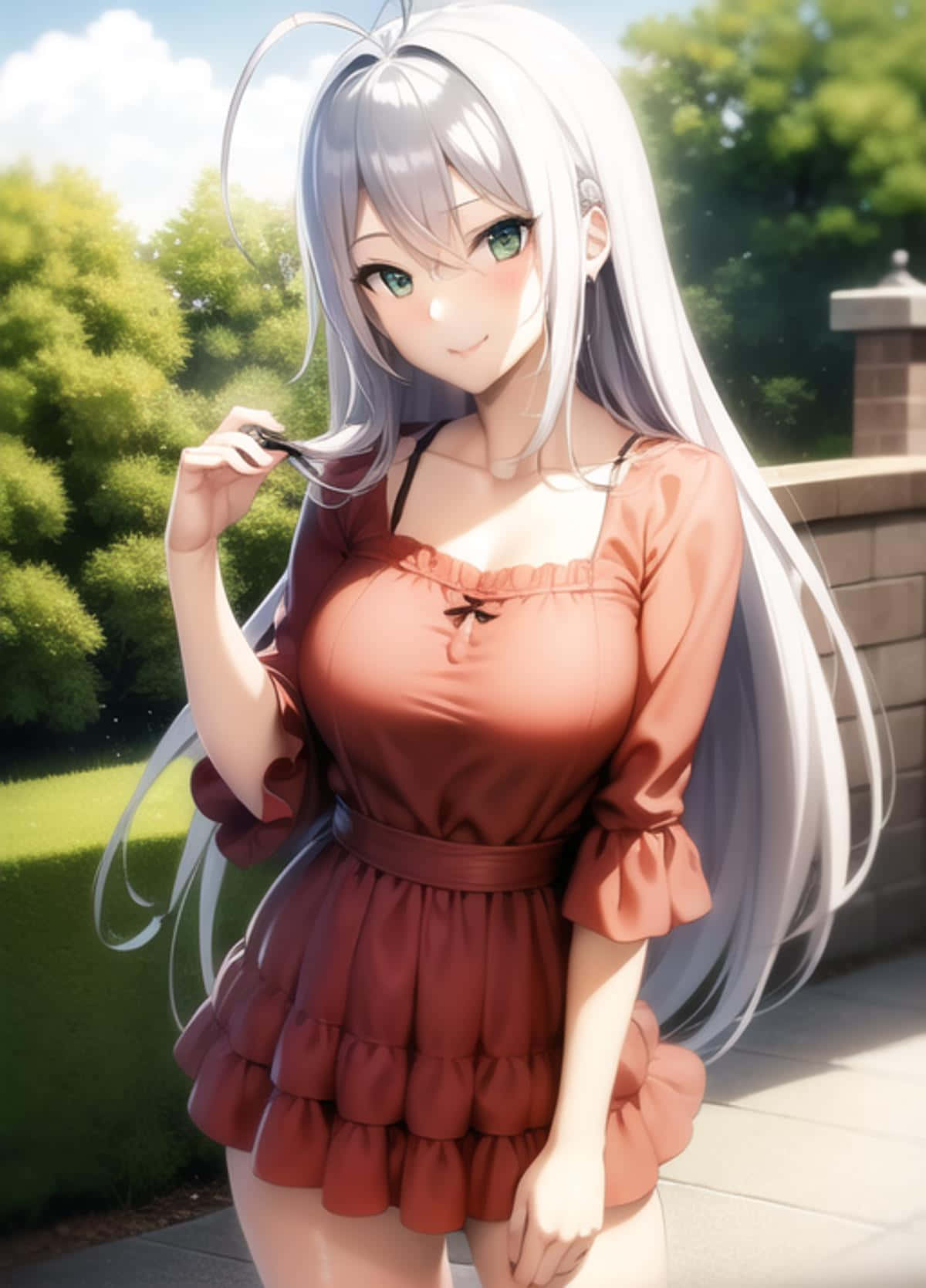 Rossweisse, summer outfit, silver-haired, HD Phone Wallpaper