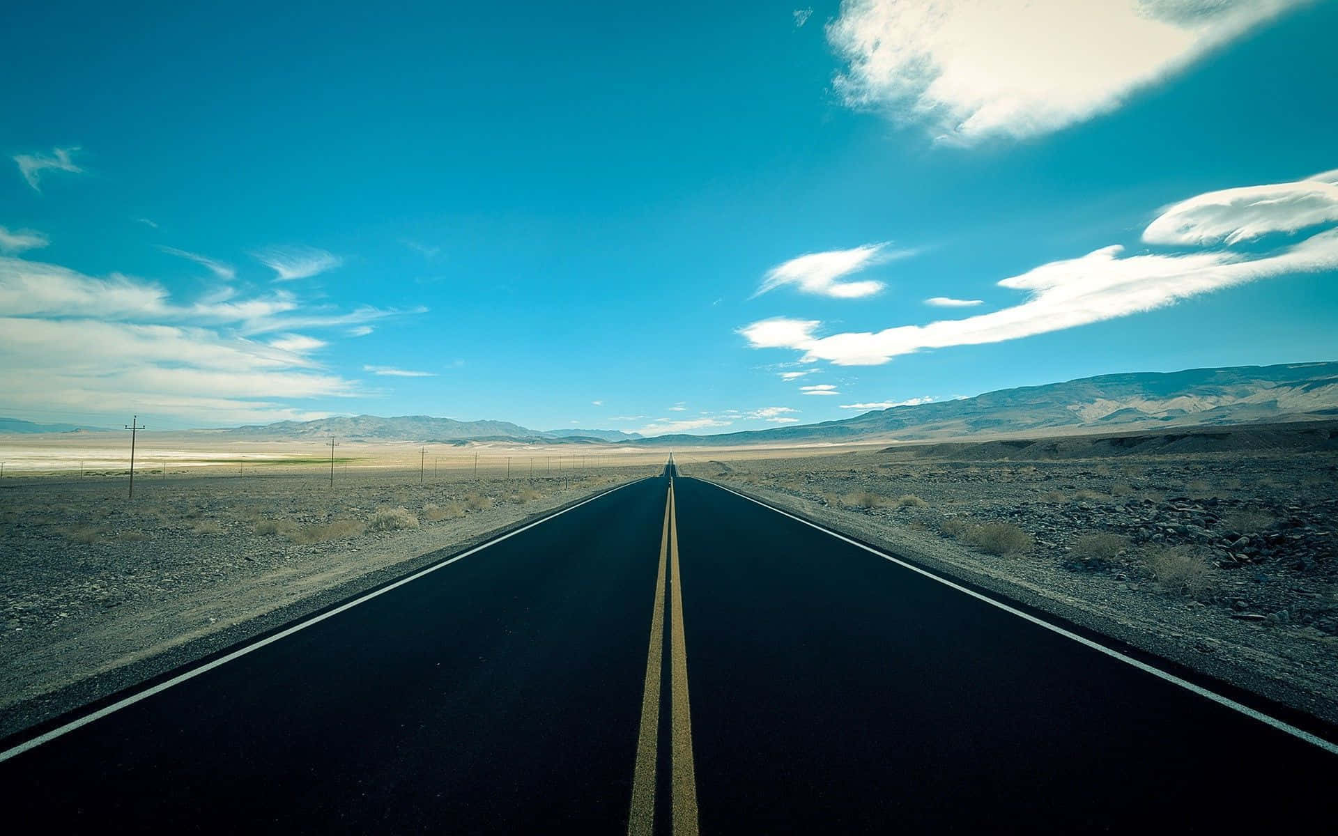 highway, desert, asphalt road, Full HD Desktop Wallpaper