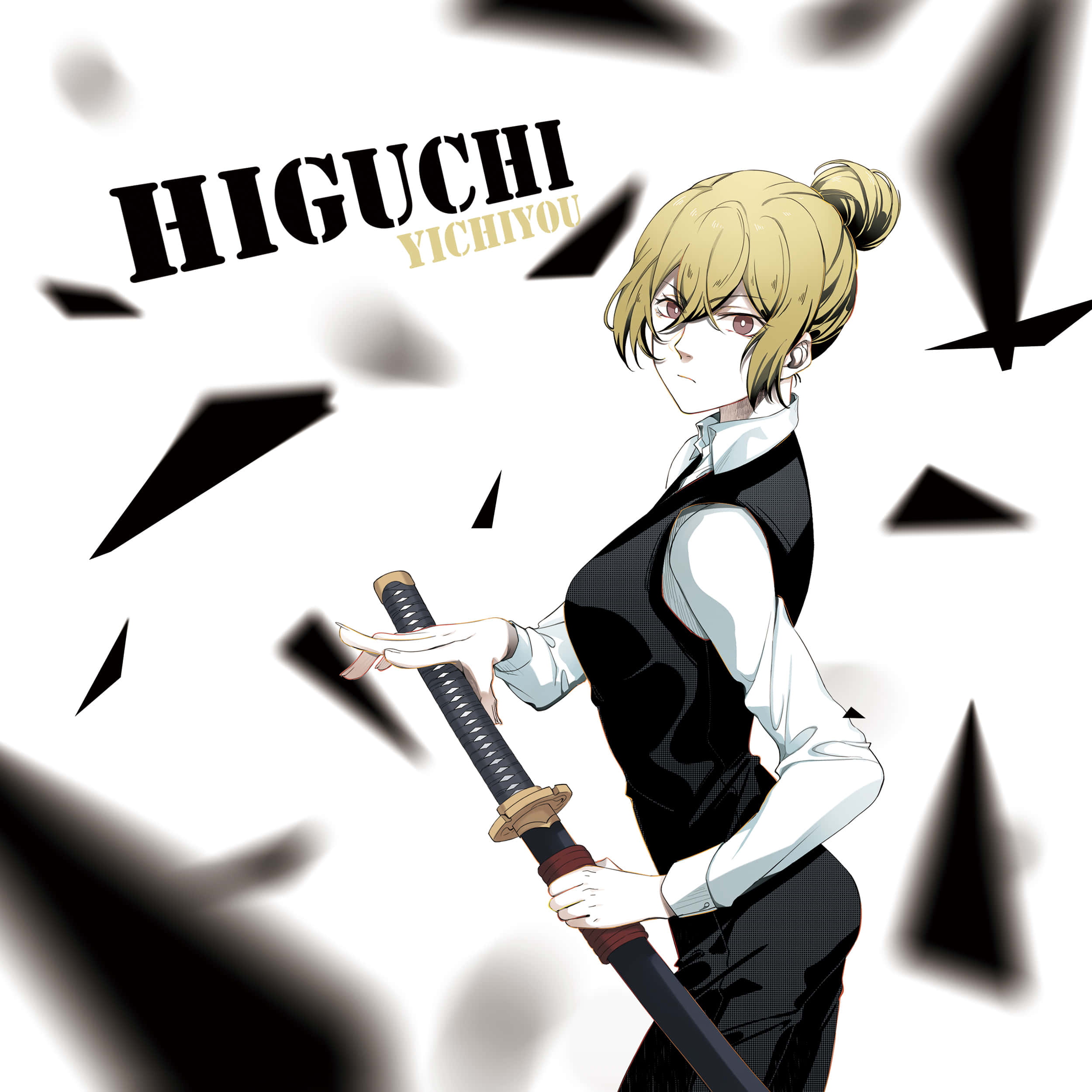 Higuchi Ichiyo, anime girl, black vest, Full HD Desktop Wallpaper