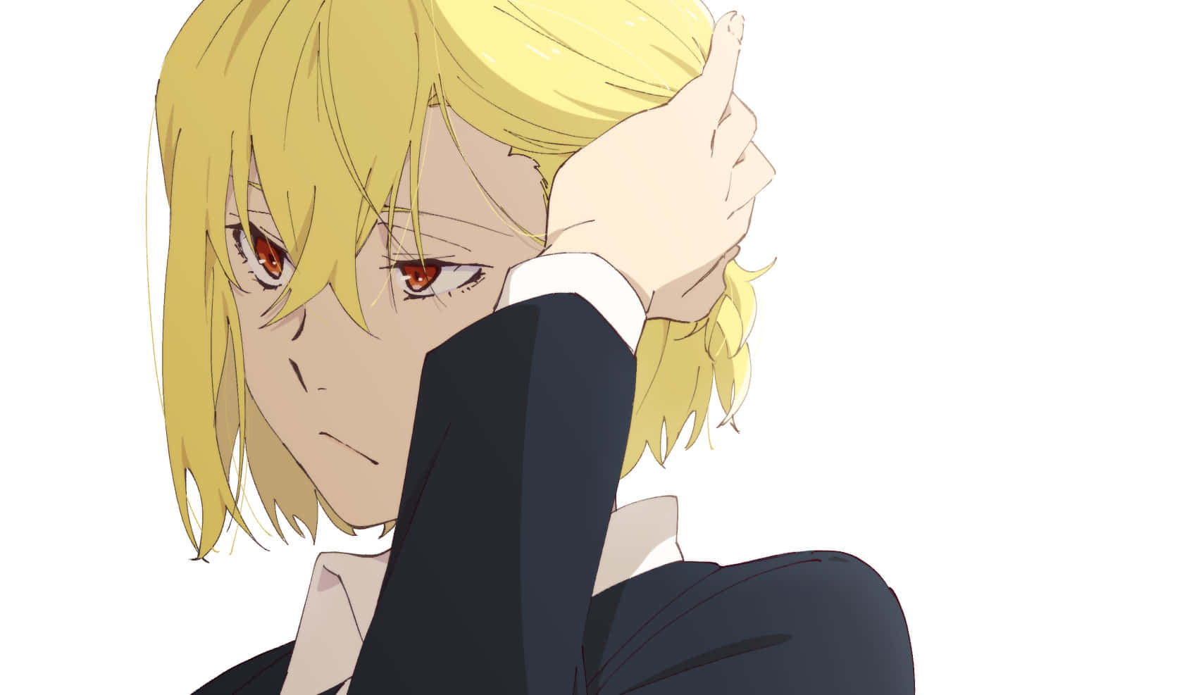Higuchi Ichiyo, blonde anime character, red eyes, HD Desktop Wallpaper