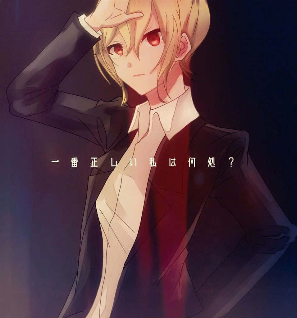 Higuchi Ichiyo, blonde anime character, red eyes, SD Phone Wallpaper