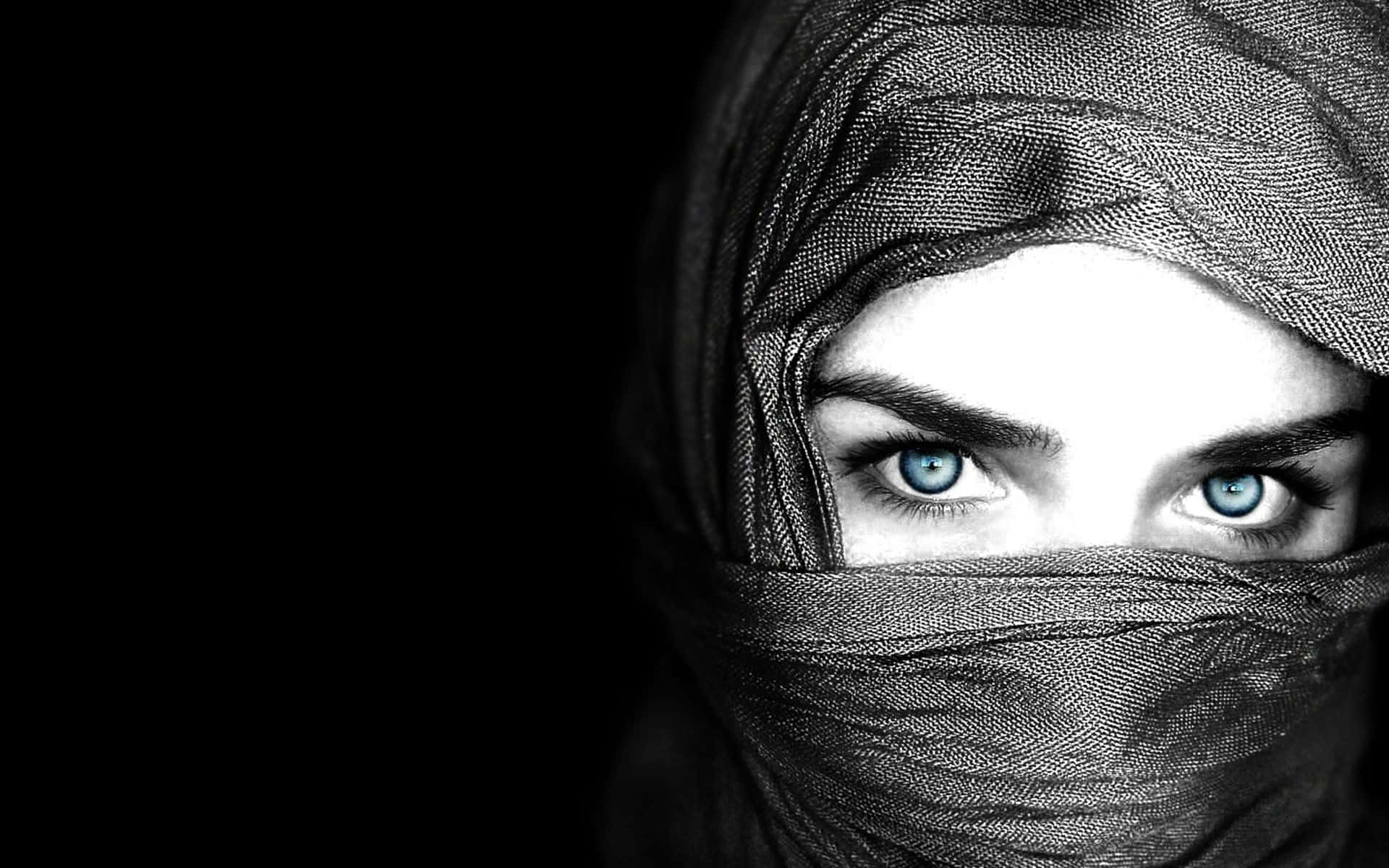 woman, eyes, hijab, Full HD Desktop Wallpaper