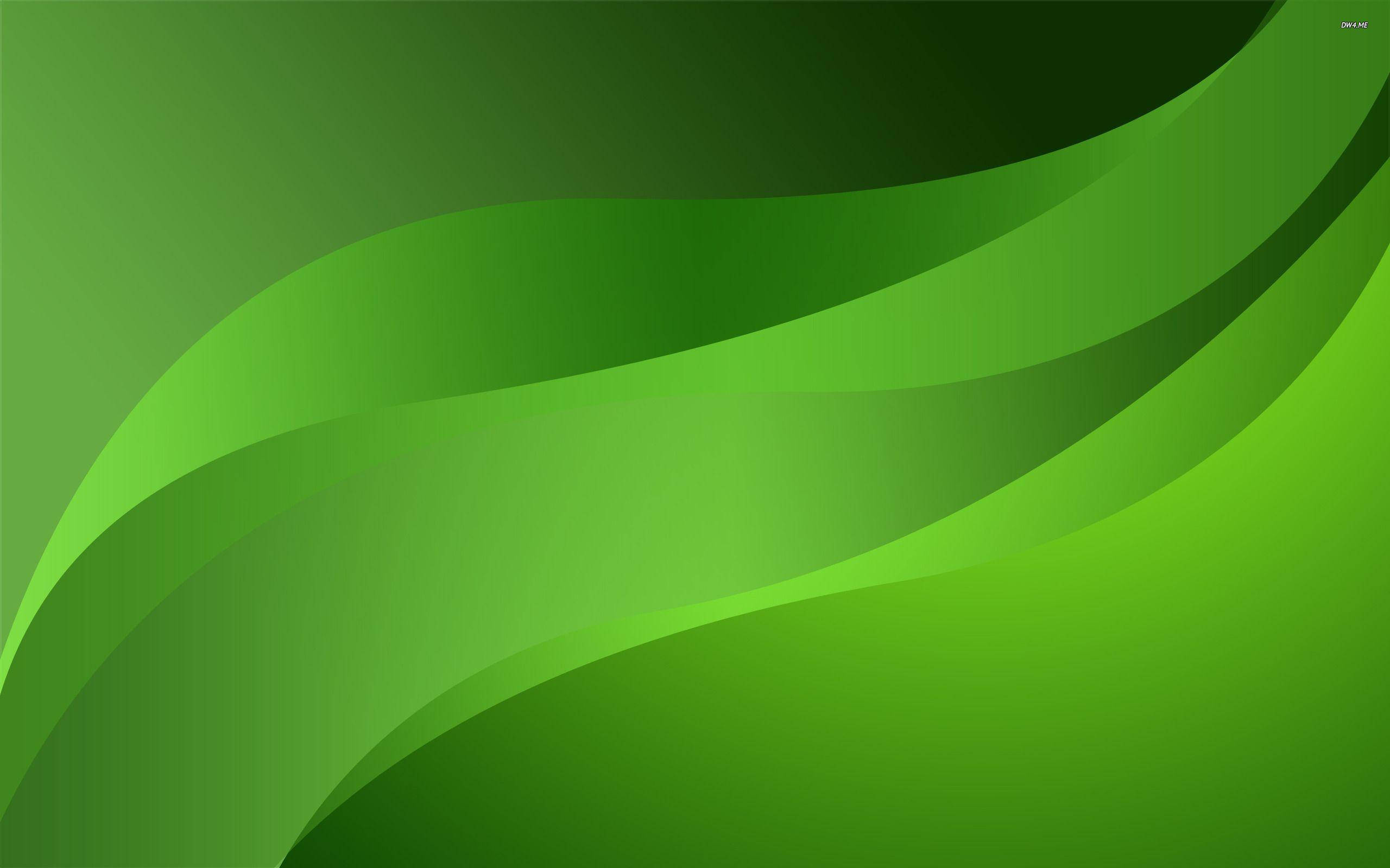 wavy dark hijau, smooth flowing green waves, serene abstract gradient background, 2K Desktop Wallpaper