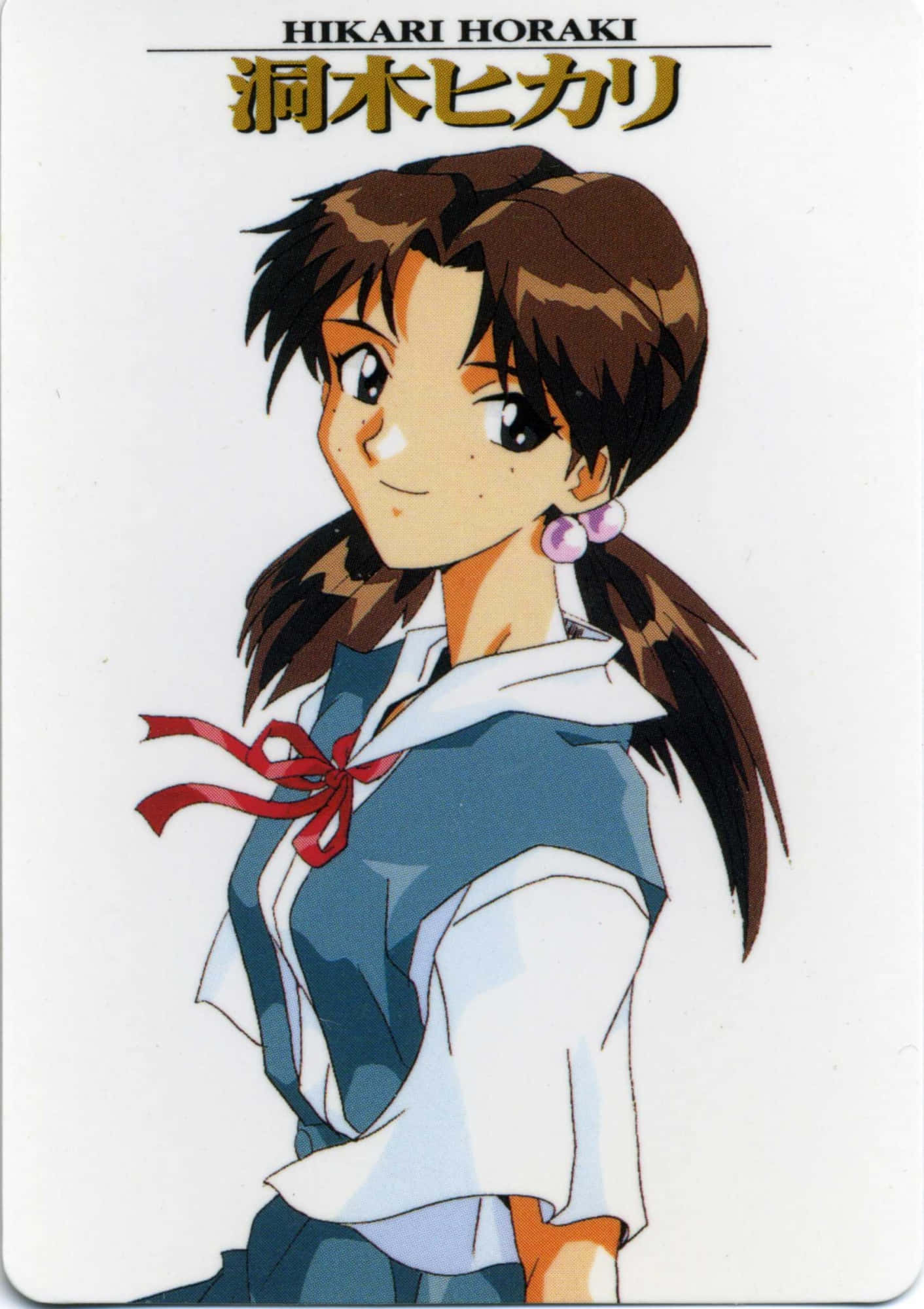 Hikari Horaki, brown pigtails, red ribbon, Full HD Phone Wallpaper