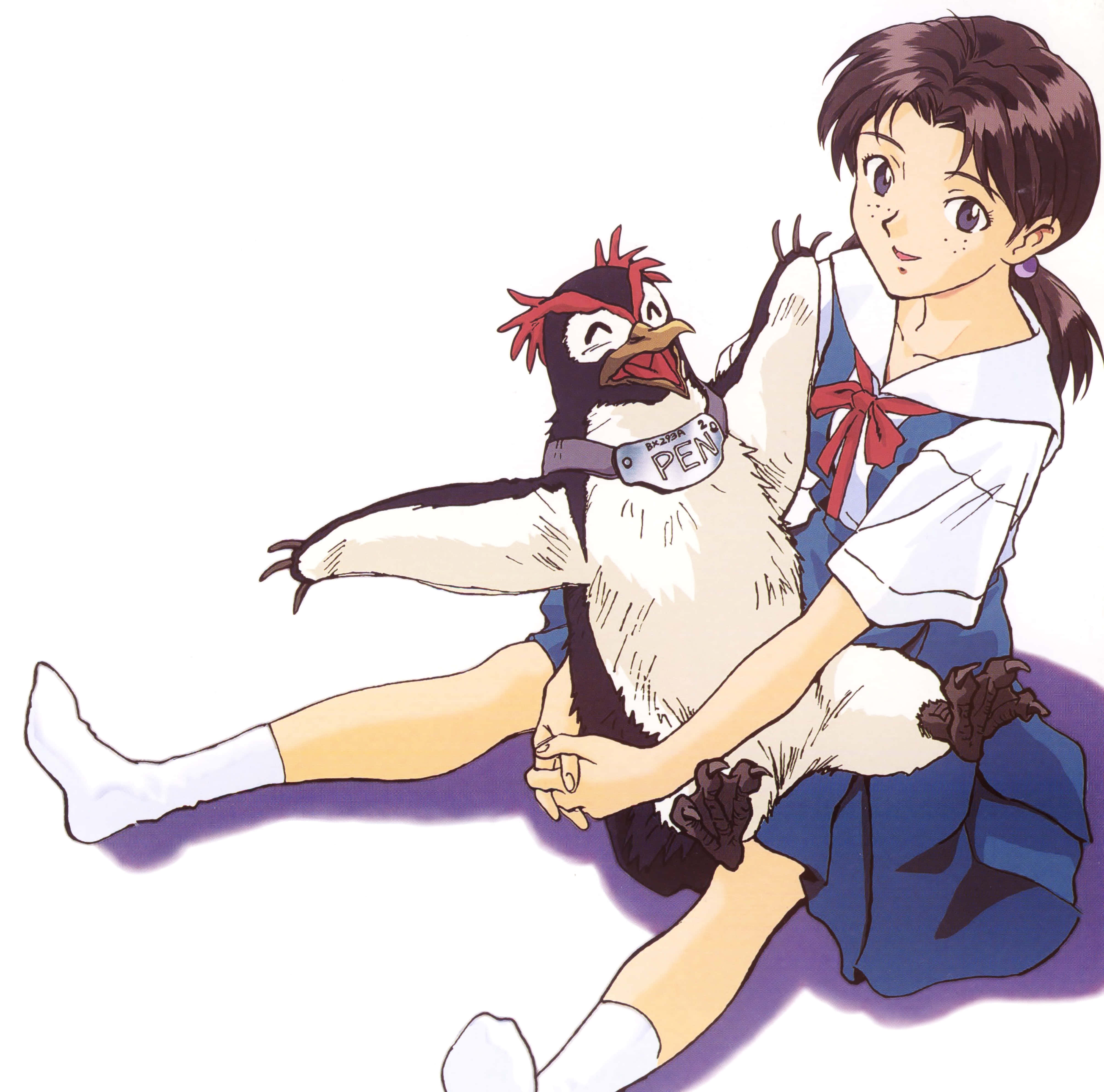Hikari Horaki, sailor uniform, penguin, 4K Desktop Wallpaper