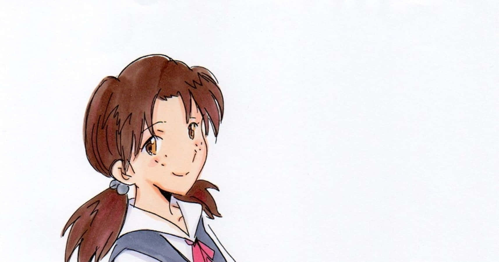 Hikari Horaki, brown pigtails, school uniform, HD Desktop Wallpaper
