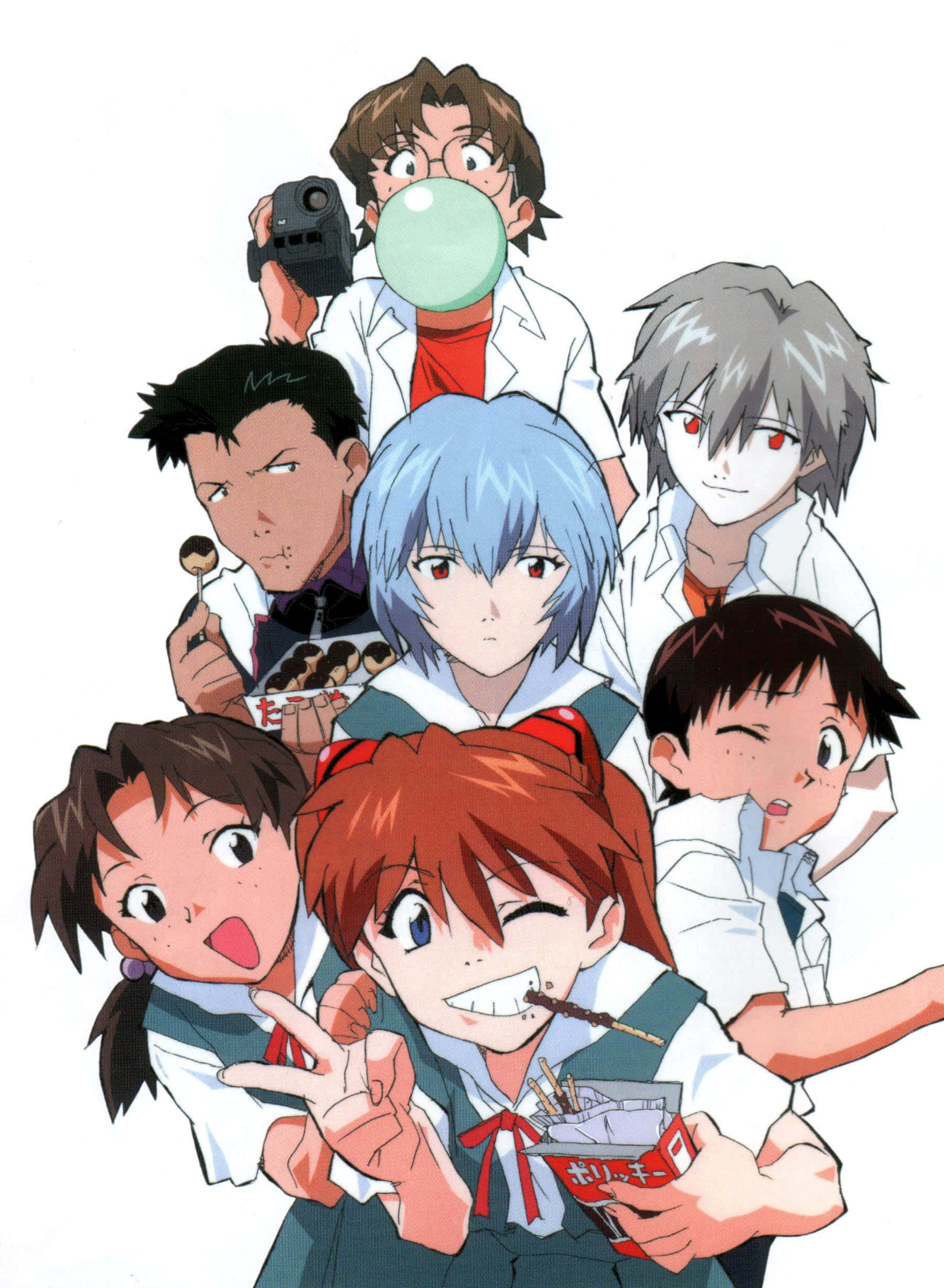 Hikari Horaki, white lab coats, seven school students, Full HD Phone Wallpaper