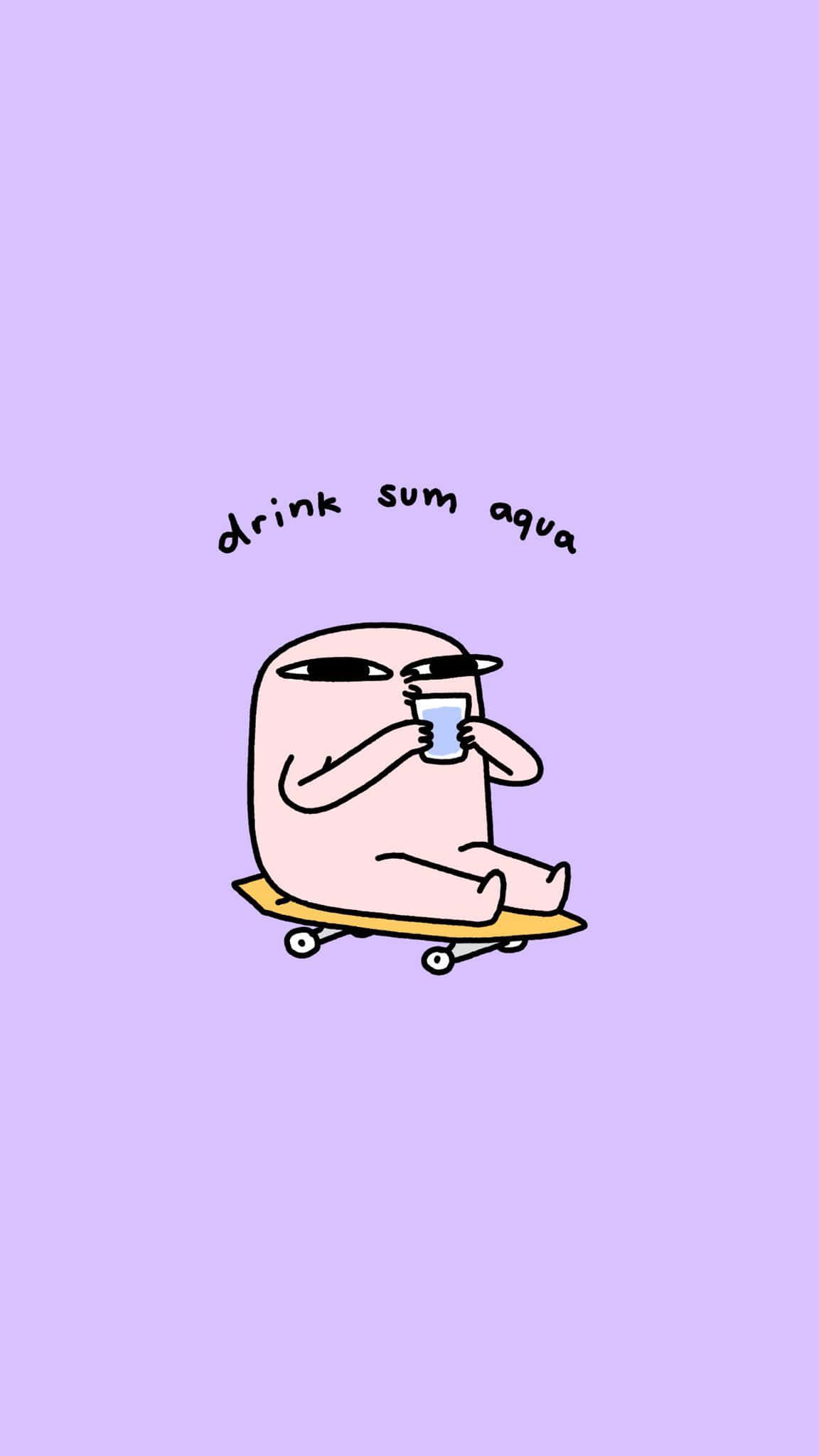 pink cartoon character, sunglasses, skateboard, Full HD Phone Wallpaper