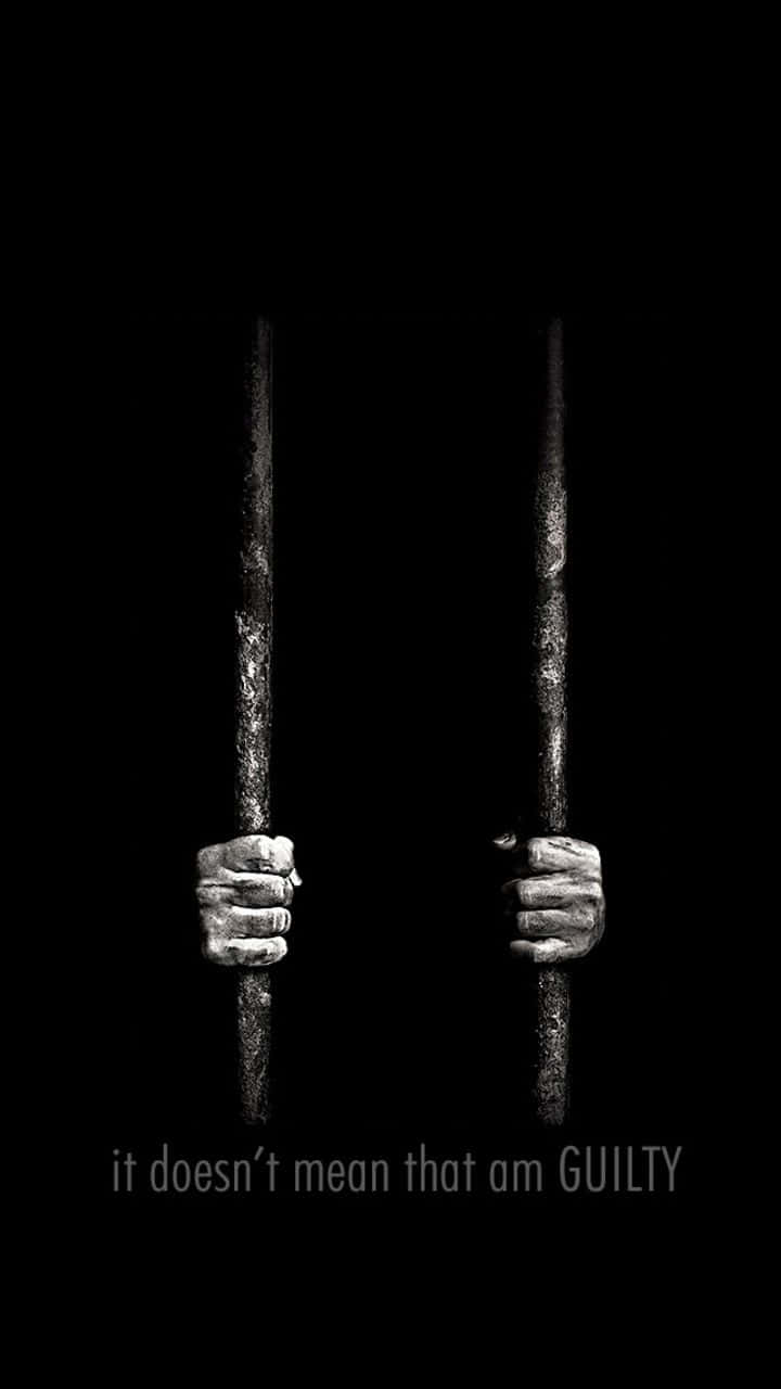 Clever iPhone, hands behind bars, rusted prison bars, HD Phone Wallpaper