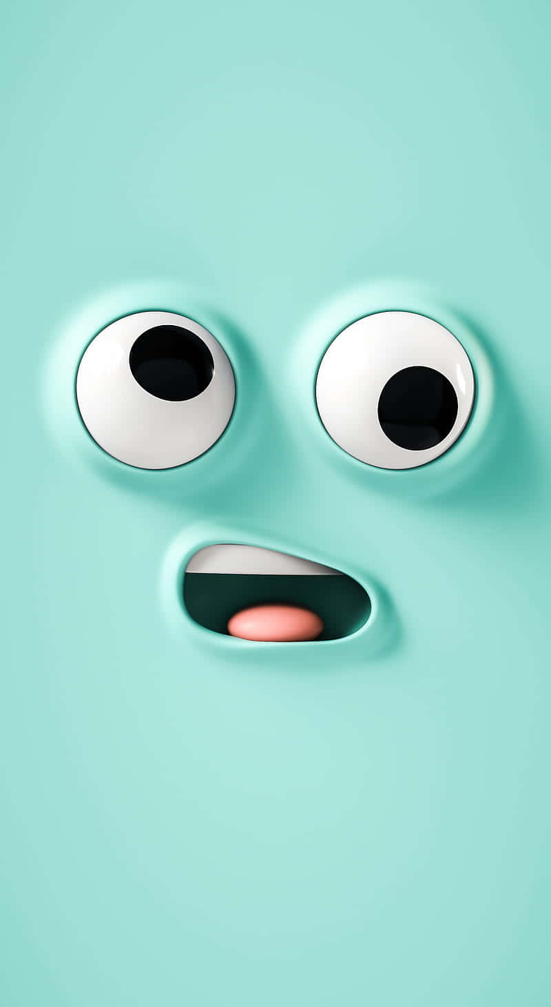 mint green, cartoon character, big round eyes, HD Phone Wallpaper