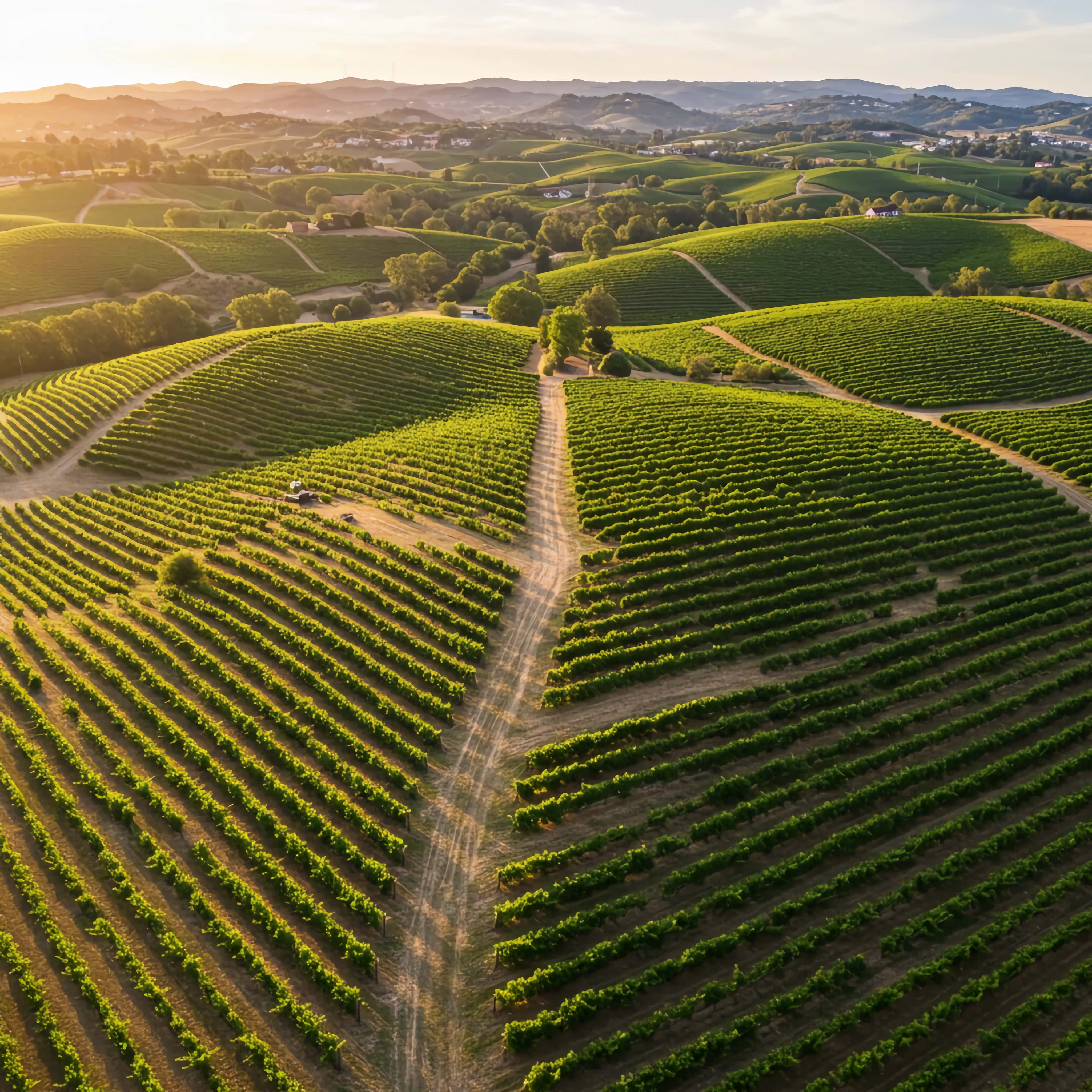 Hill, sunlit rolling hills, green vineyards, 4K Desktop Wallpaper