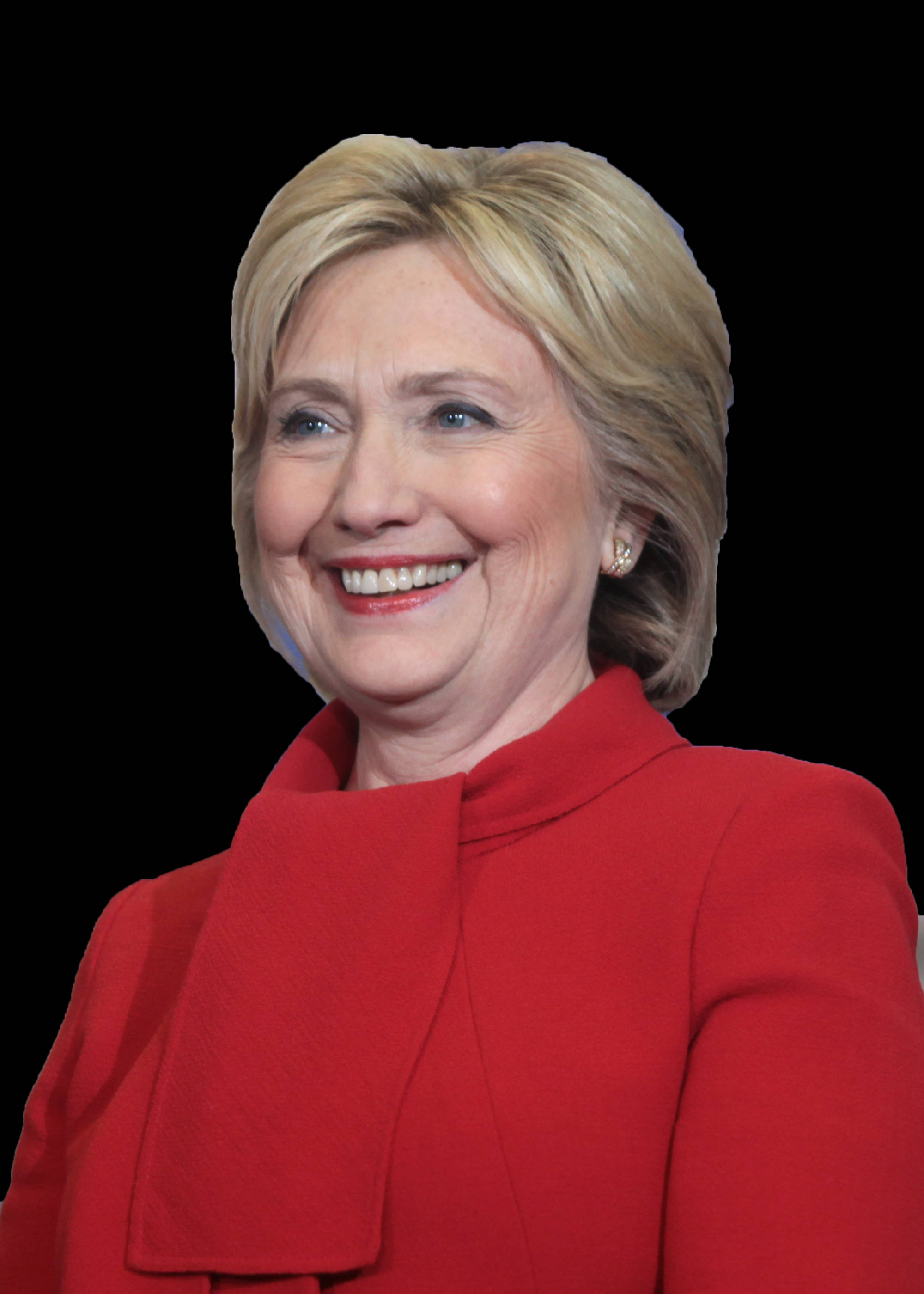 Hillary Clinton, red suit, red coat, 2K Phone Wallpaper