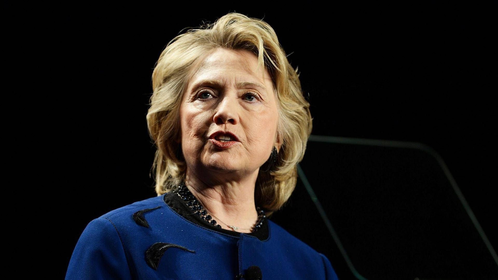 Hillary Clinton, blue jacket, black embellishments, Full HD Desktop Wallpaper
