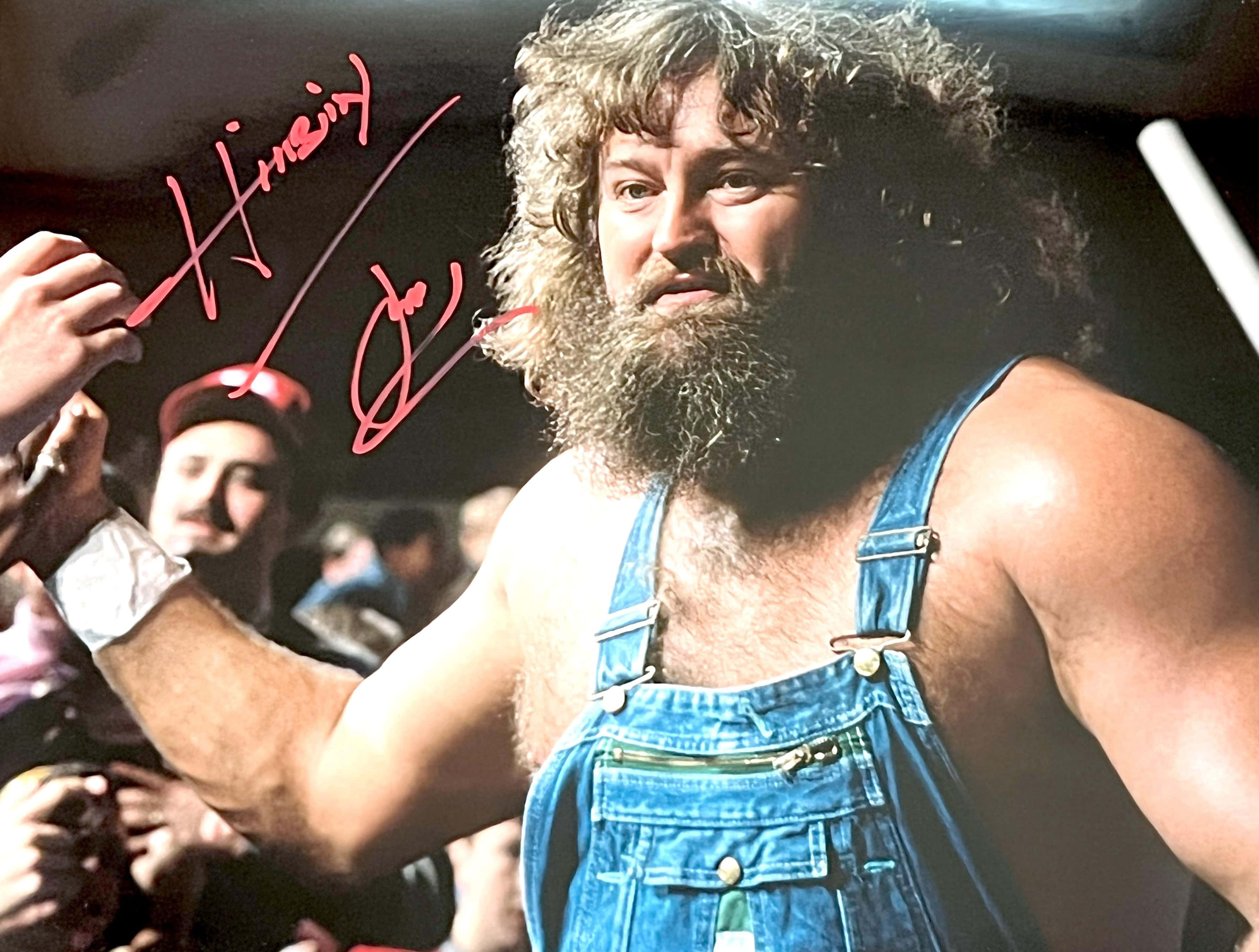 Hillbilly Jim, blue denim overalls, signing autographs, 2K Desktop Wallpaper