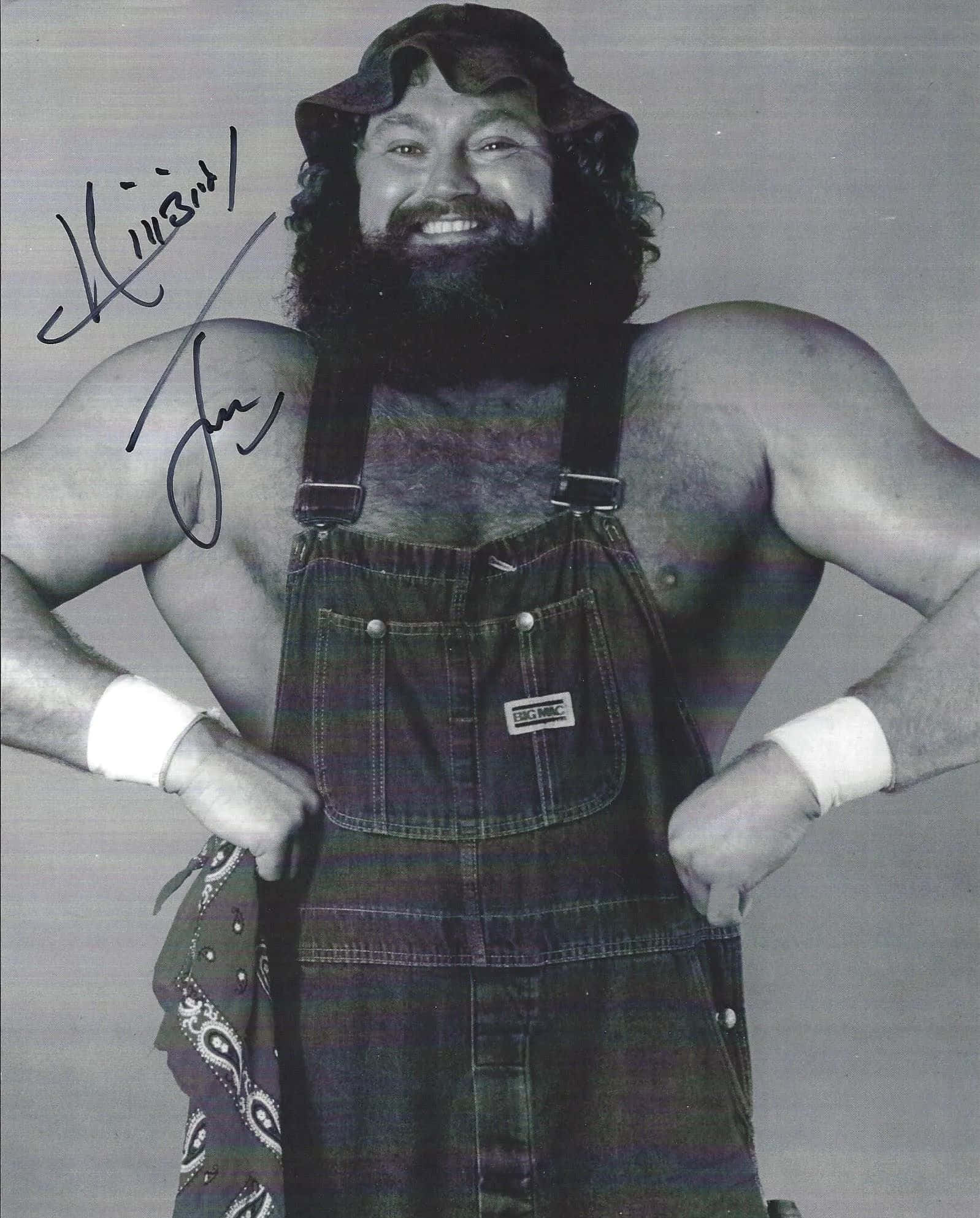 Hillbilly Jim, plaid overalls, thick beard, Full HD Phone Wallpaper