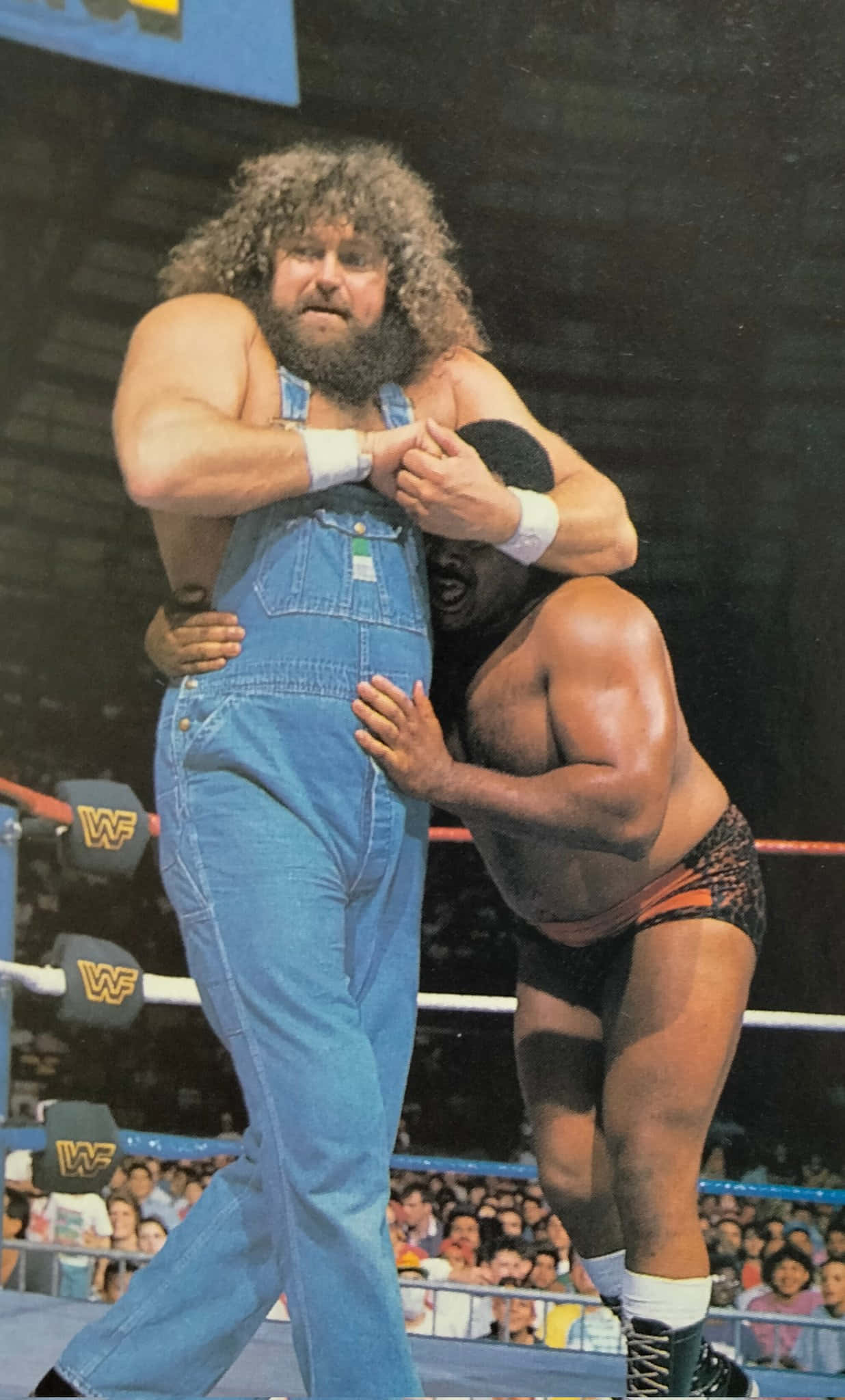Hillbilly Jim, wrestling match, blue overalls, Full HD Phone Wallpaper