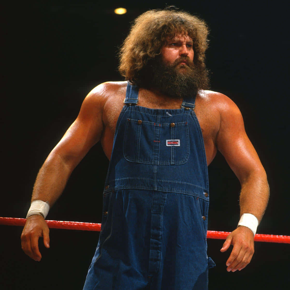Hillbilly Jim, blue denim overalls, white wristbands, SD Desktop Wallpaper