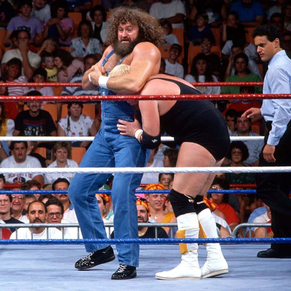Hillbilly Jim, blue overalls, black trunks, SD Desktop Wallpaper