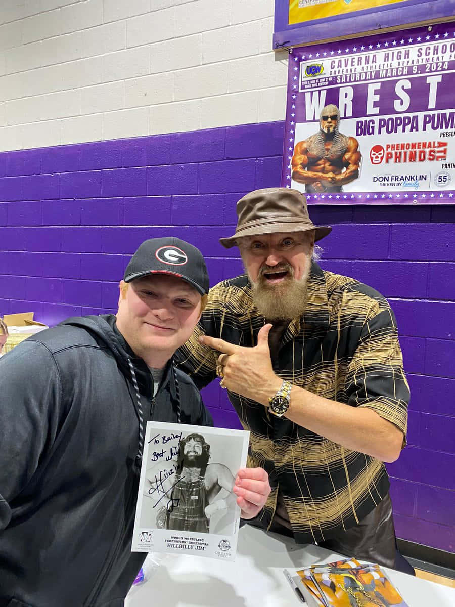 Hillbilly Jim, bearded man in a hat, signed photo, SD Phone Wallpaper