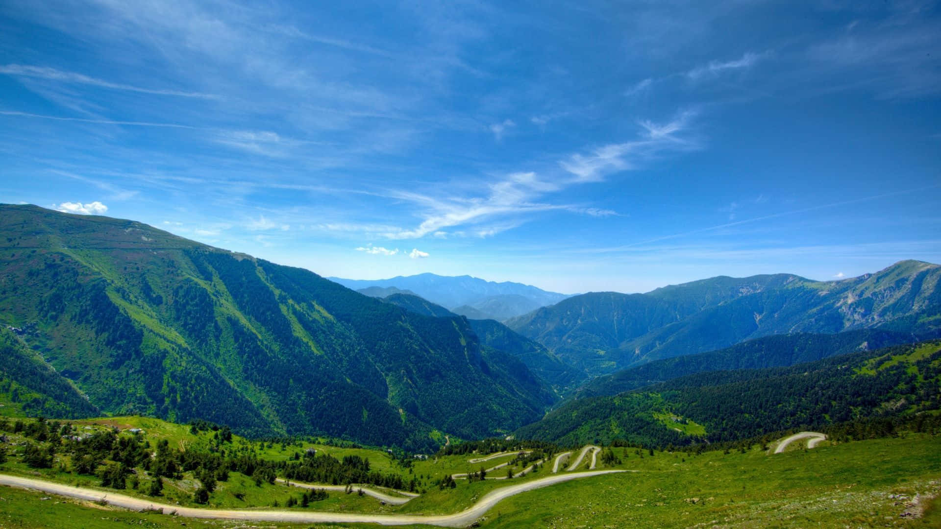 Hills And Mountains, country roads, lush green valleys, Full HD Desktop Wallpaper