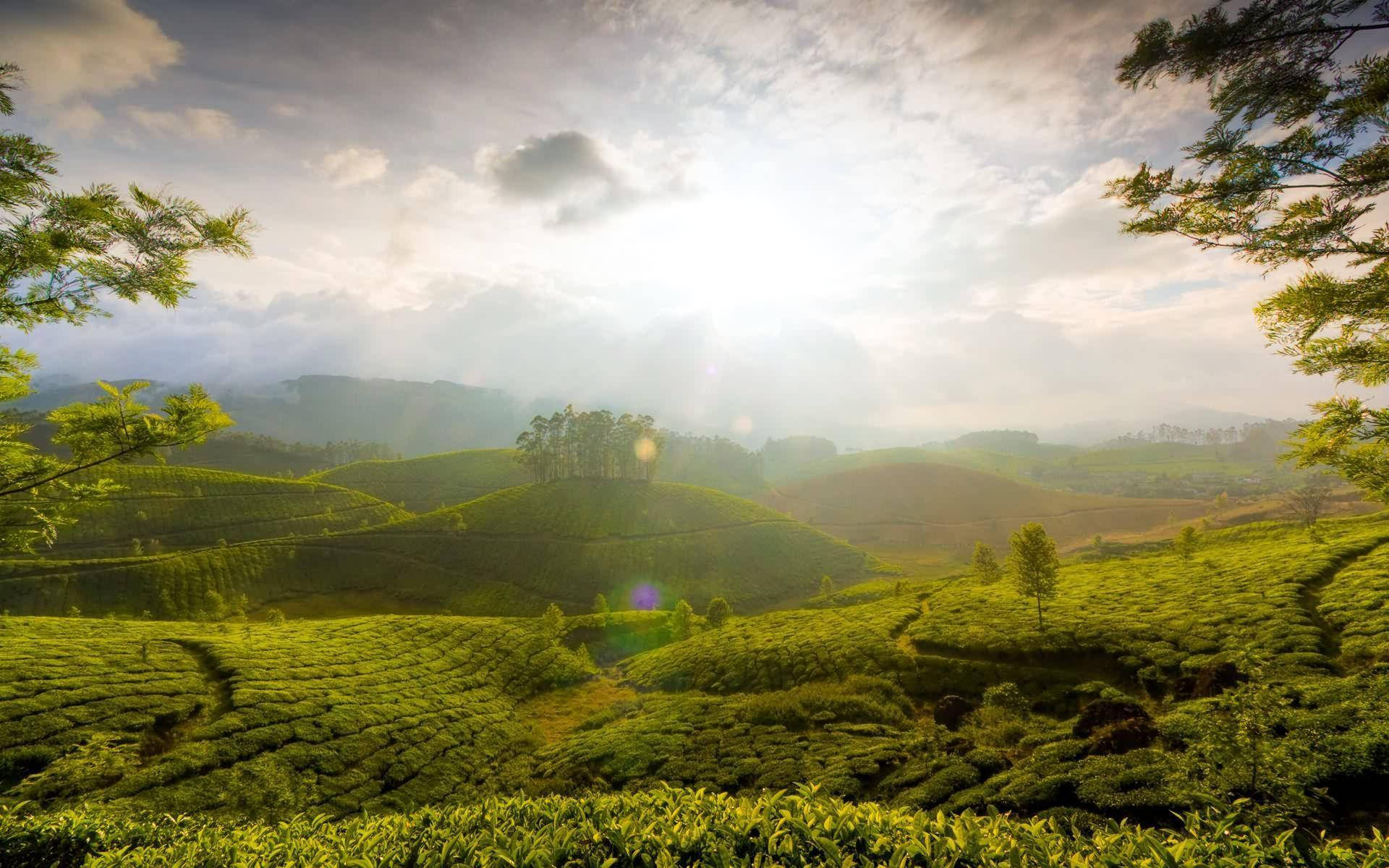 Nostalgic Hills, sunlight, clouds, Full HD Desktop Wallpaper