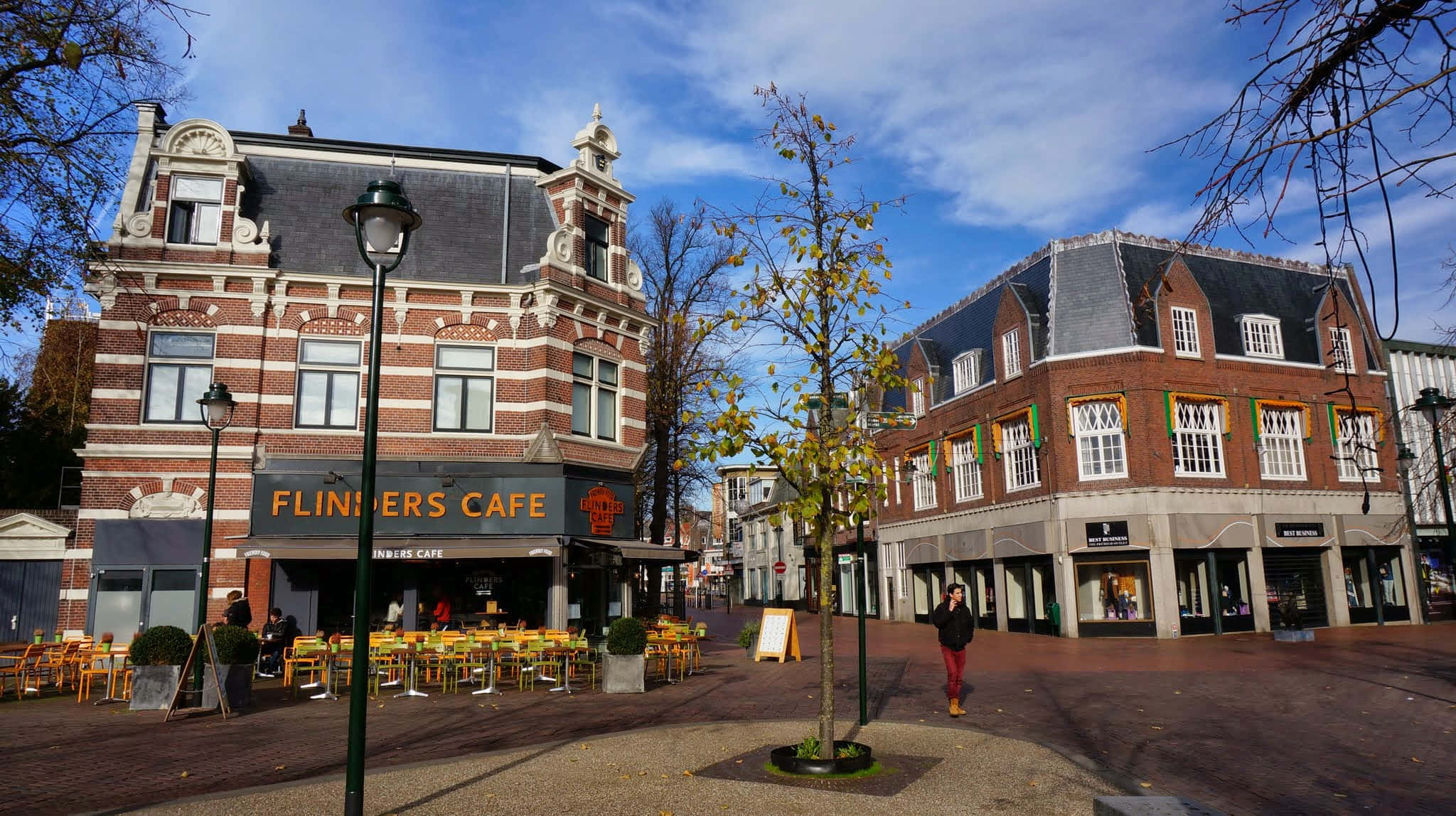 Hilversum, city center, cafes, Full HD Desktop Wallpaper