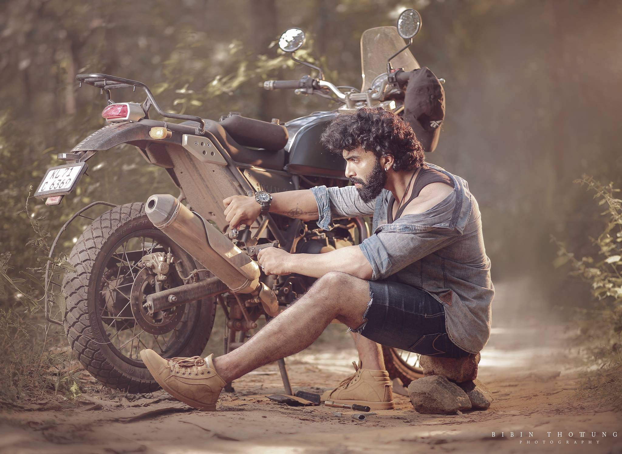 Himalayan, denim, rugged motorcycle, Full HD Desktop Wallpaper