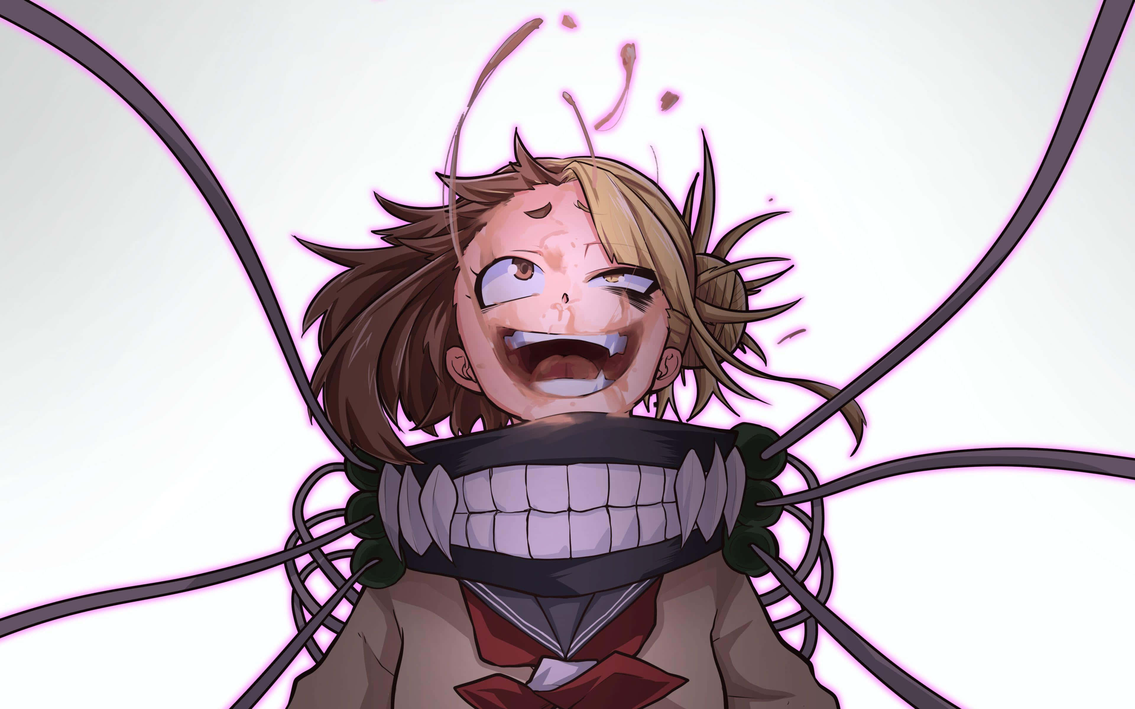 Himiko Toga, messy brown hair, wide grin, 4K Desktop Wallpaper