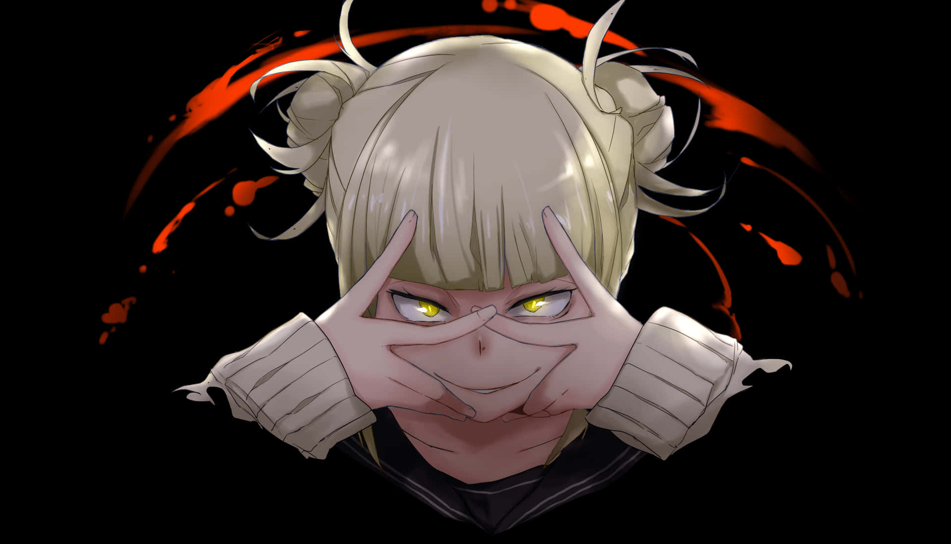 Himiko Toga, blonde anime girl, glowing yellow eyes, Full HD Desktop Wallpaper