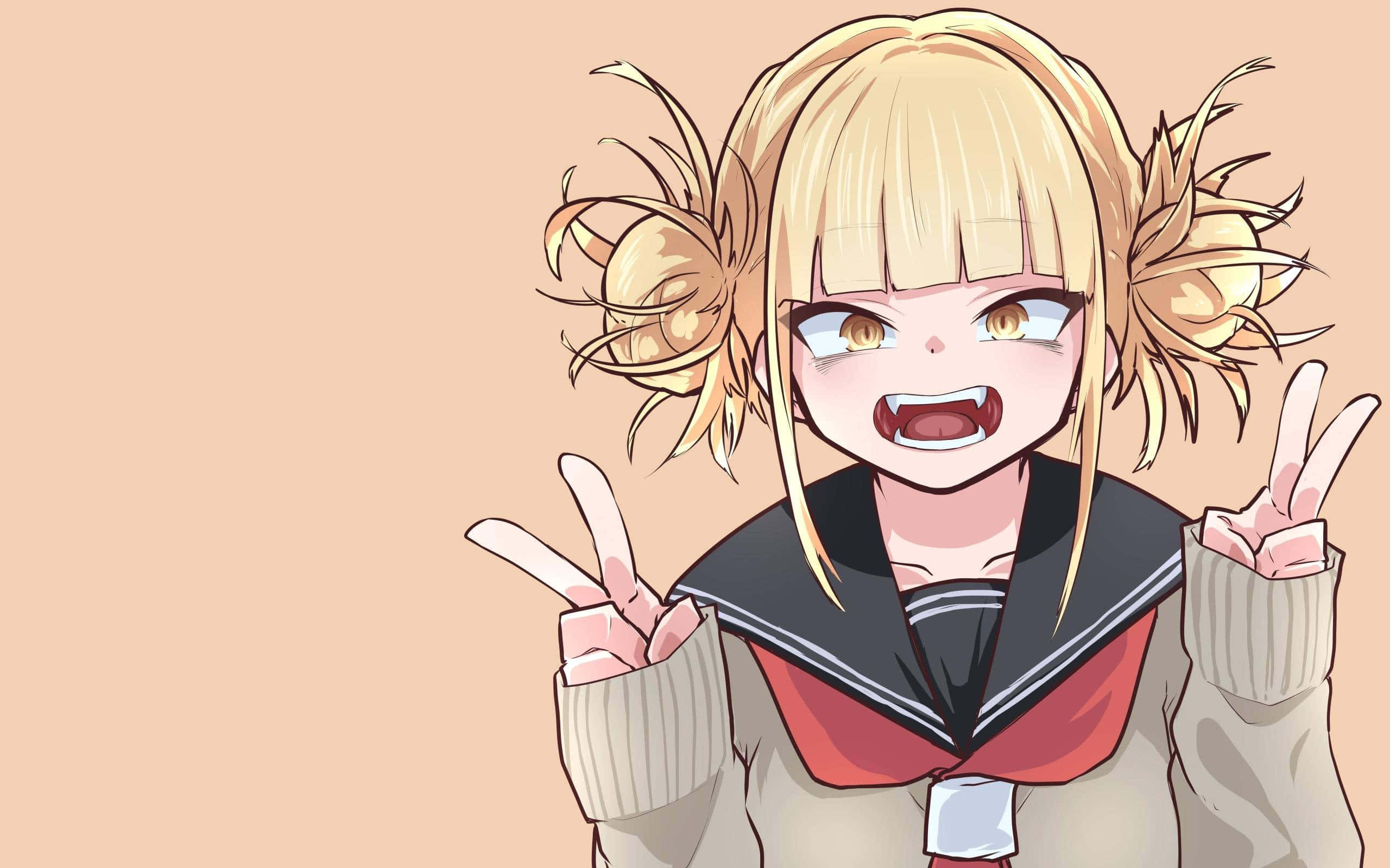 Himiko Toga, blonde pigtails, sailor uniform, 2K Desktop Wallpaper