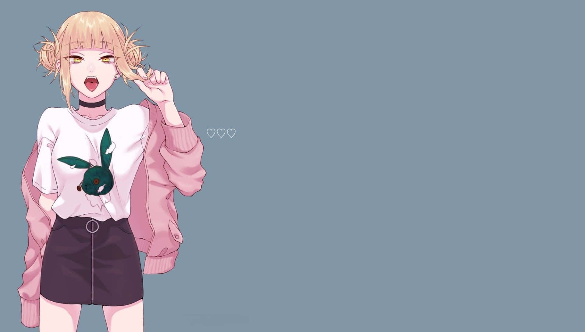 Himiko Toga, blonde pigtails, pink jacket, Full HD Desktop Wallpaper