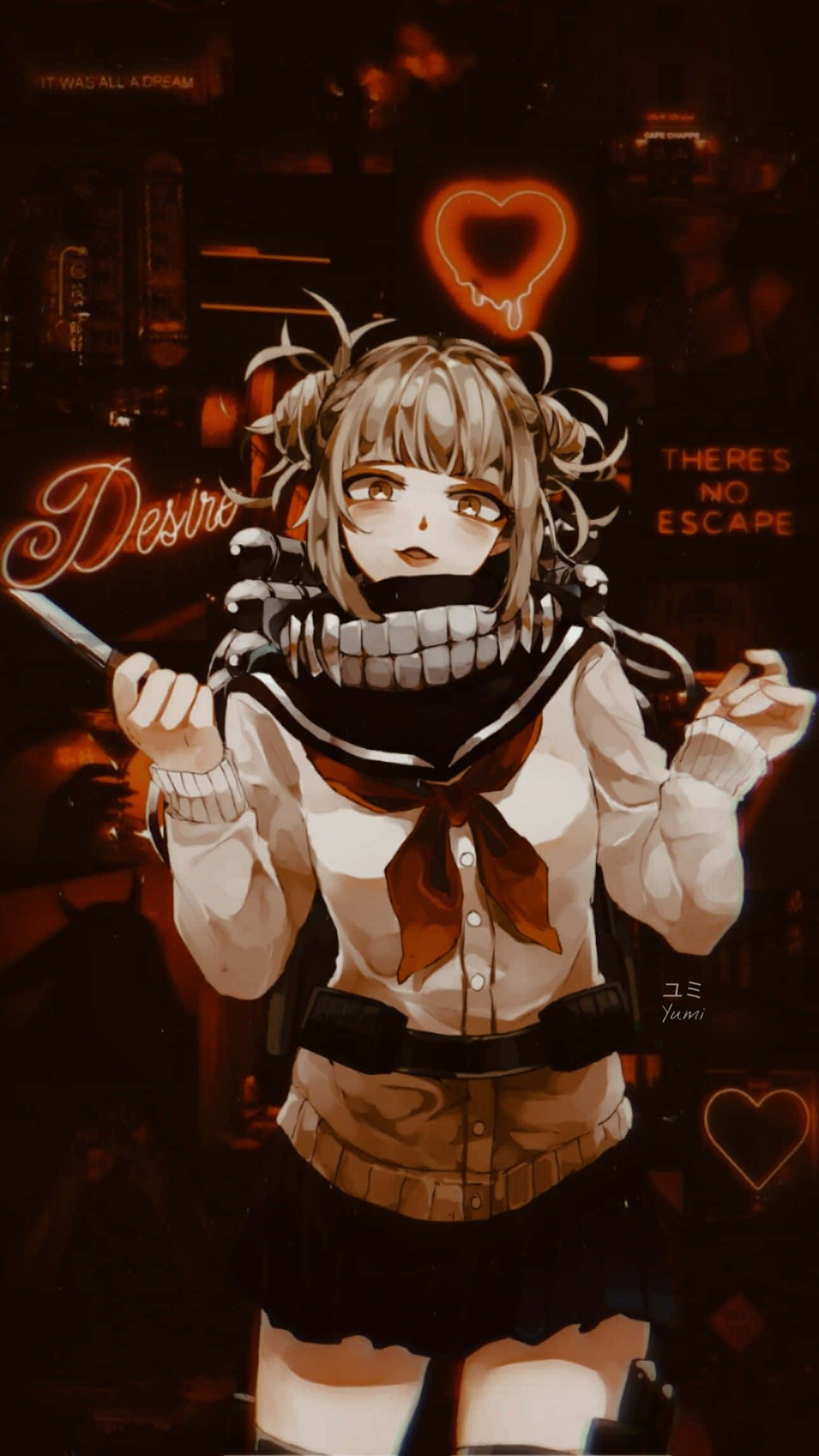 Himiko Toga, school uniform, knife, Full HD Phone Wallpaper