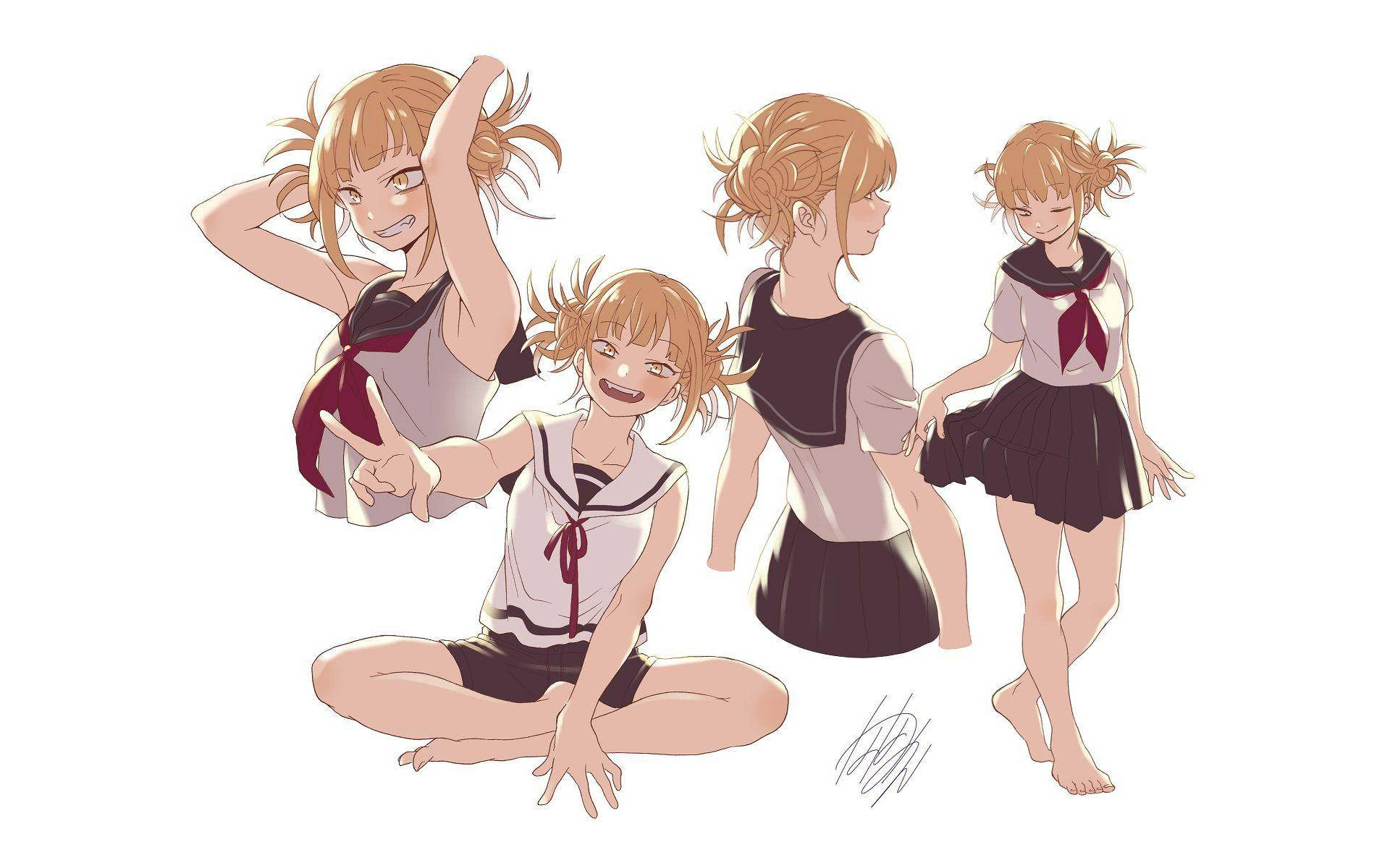 Himiko Toga, sailor uniforms, anime girls, Full HD Desktop Wallpaper