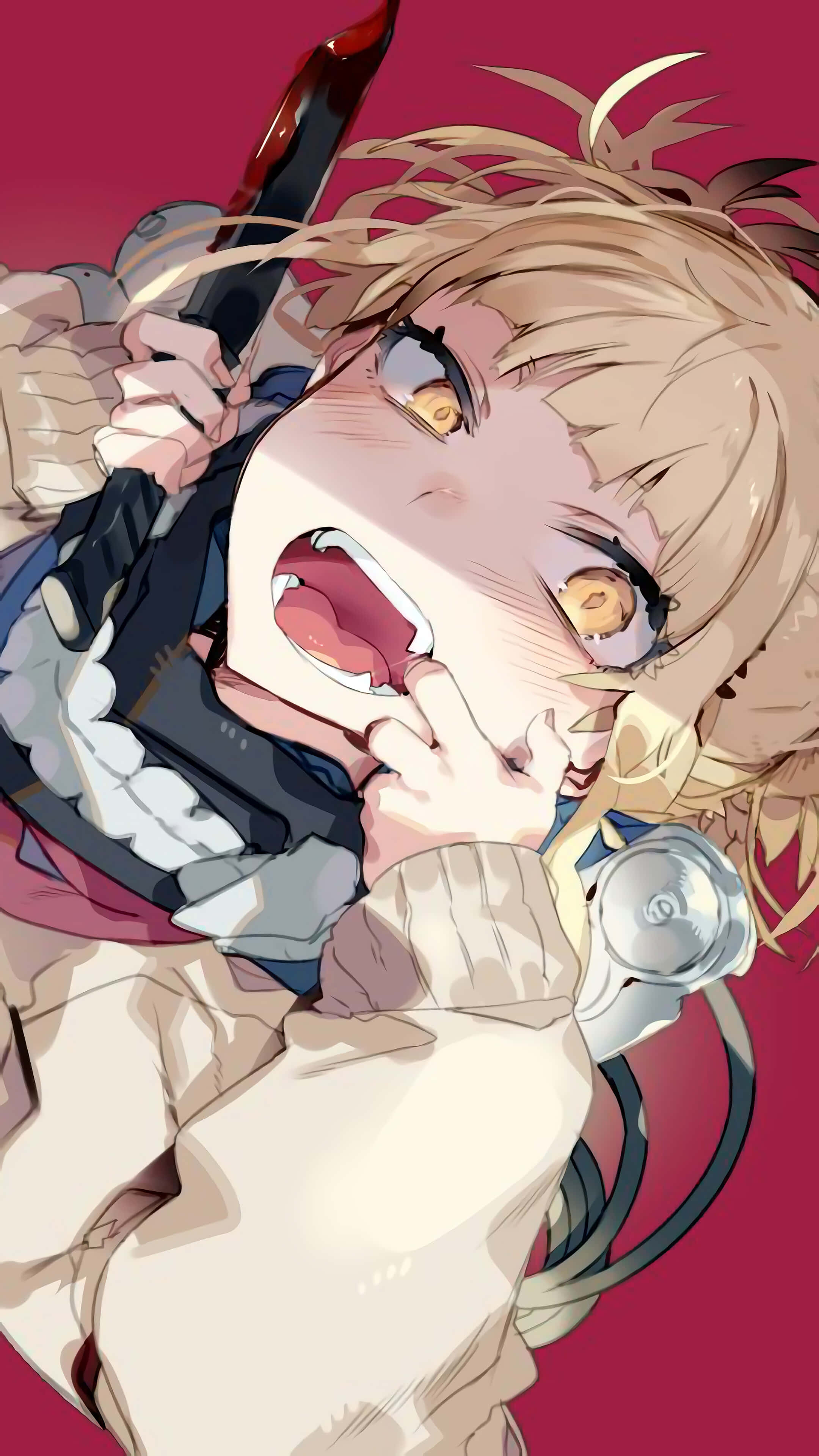 Himiko Toga, blonde hair, golden eyes, 4K Phone Wallpaper