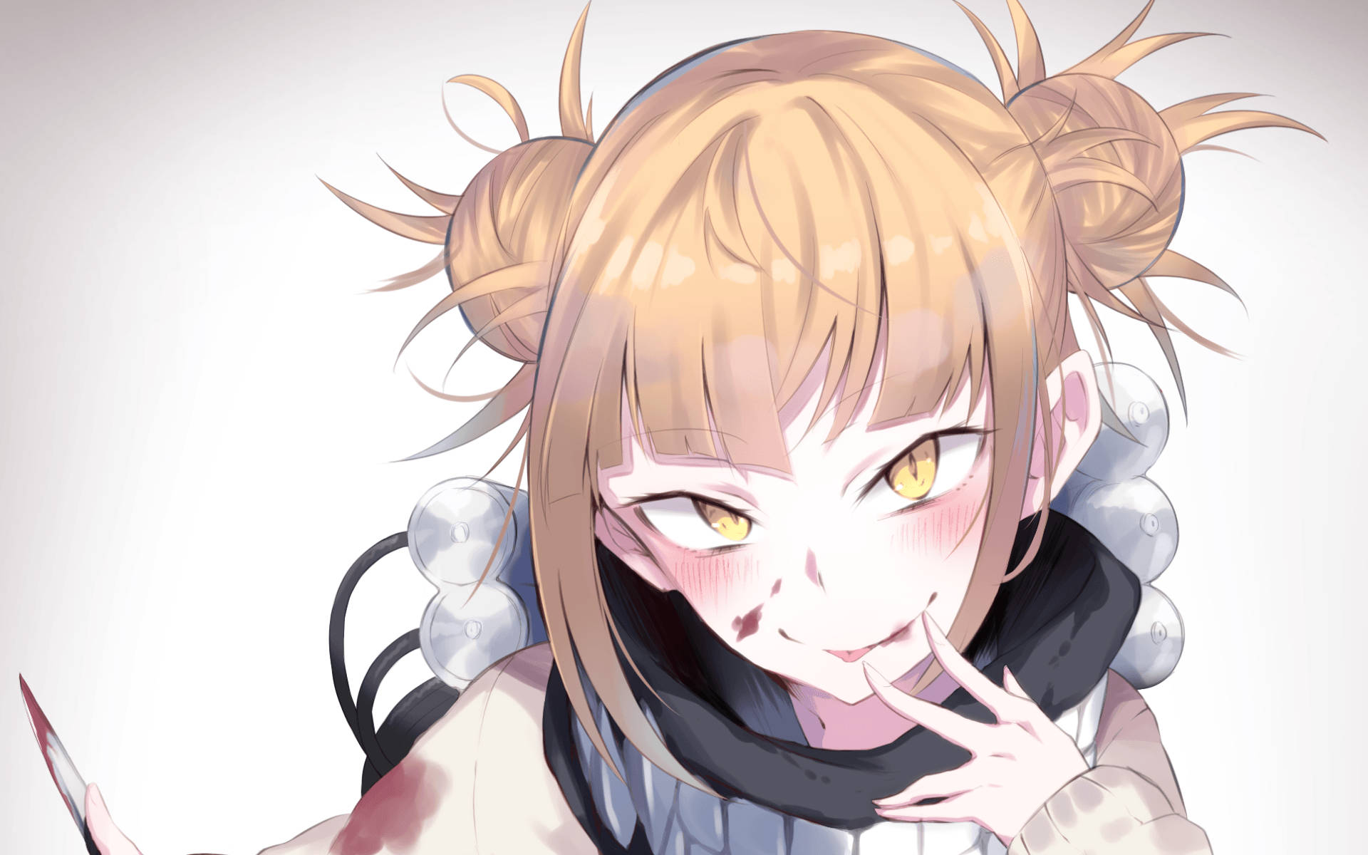 Himiko Toga, blonde pigtails, yellow eyes, Full HD Desktop Wallpaper