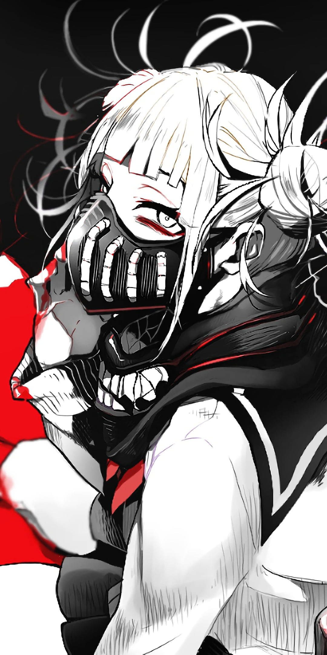 Himiko Toga, white-haired, menacing mask, Full HD Phone Wallpaper