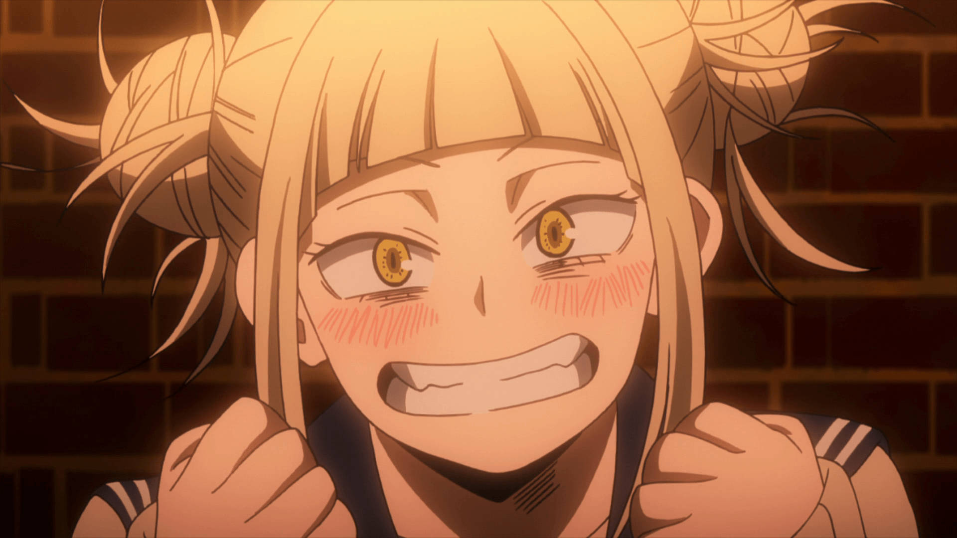 Himiko Toga, blonde pigtails, golden eyes, Full HD Desktop Wallpaper