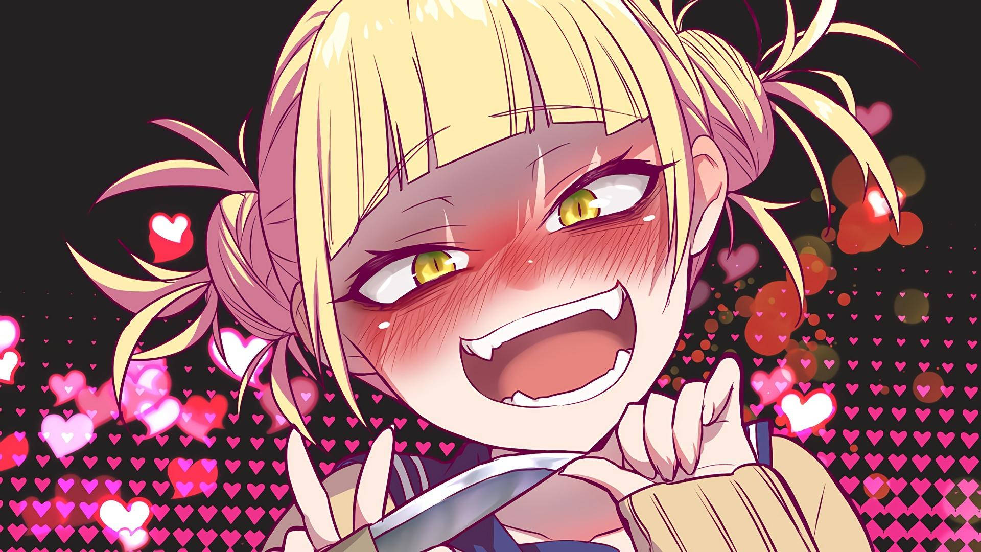 Himiko Toga, blonde pigtails, knife, Full HD Desktop Wallpaper