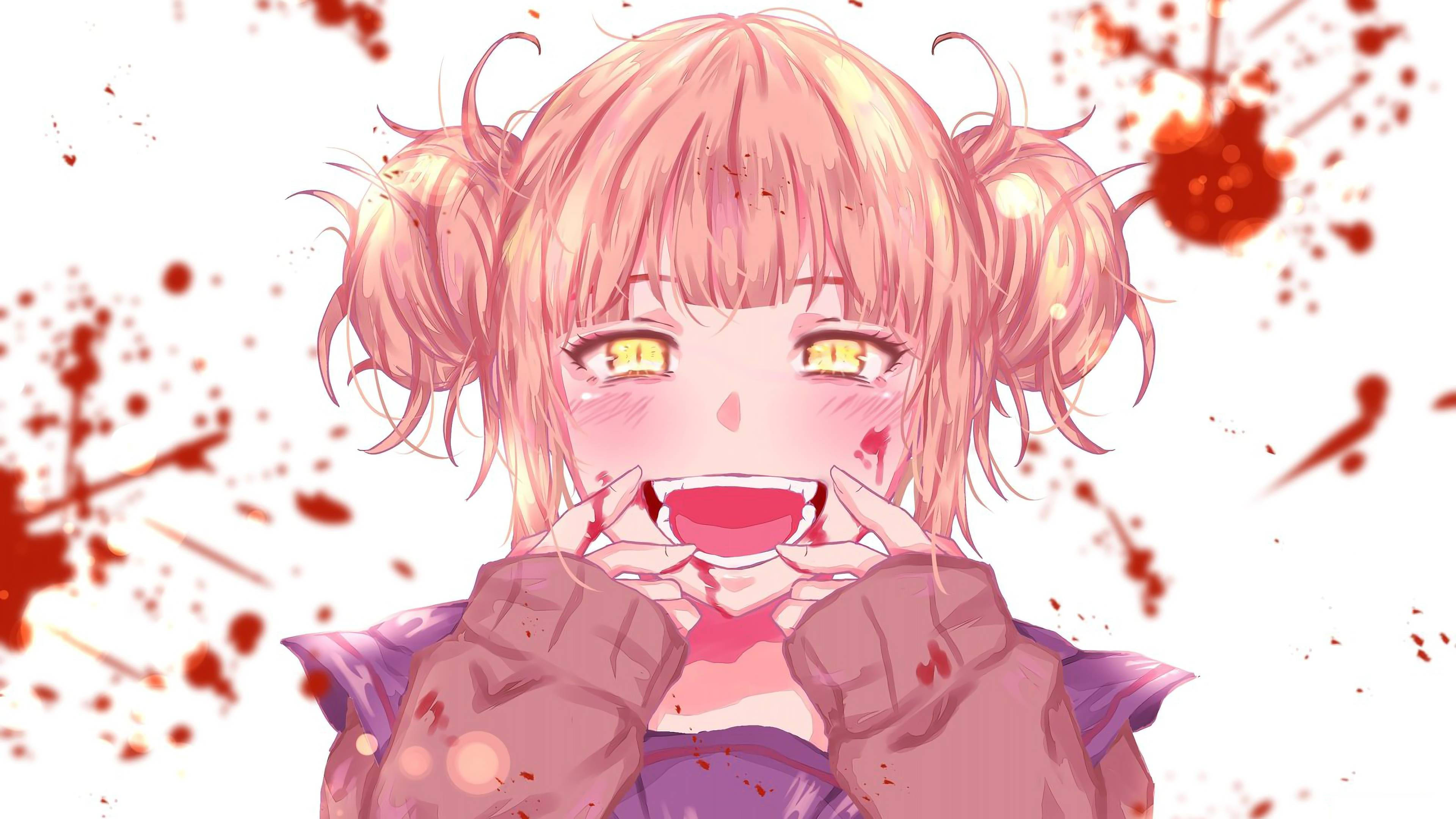 Himiko Toga, pink hair, yellow eyes, 4K Desktop Wallpaper