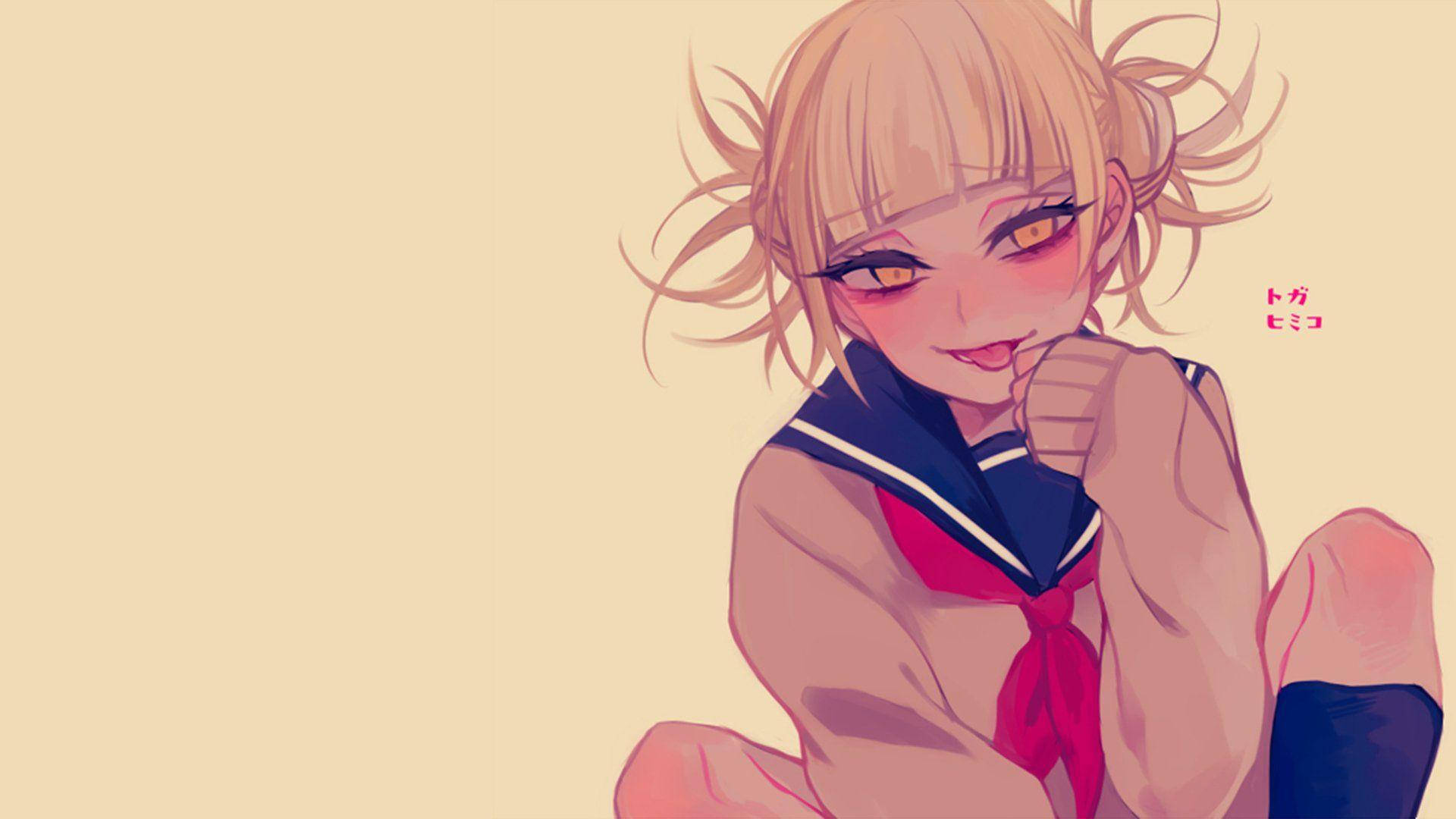 Himiko Toga, blonde pigtails, orange eyes, Full HD Desktop Wallpaper