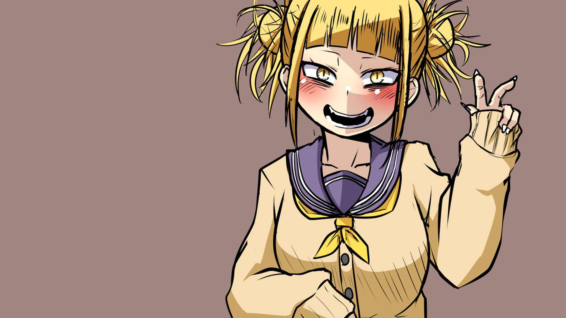 Himiko Toga, blonde pigtails, sailor uniform, Full HD Desktop Wallpaper