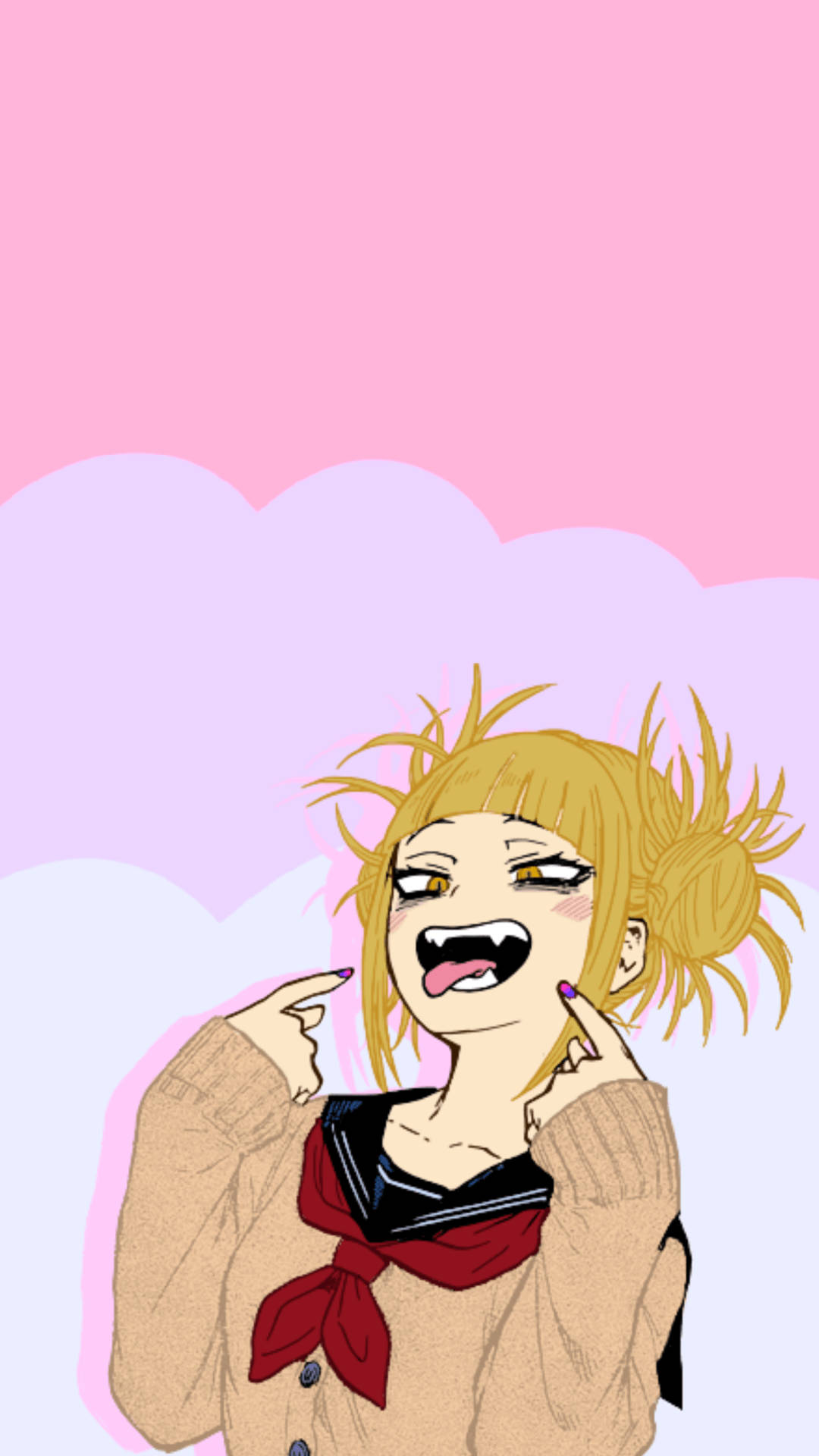 Himiko Toga, sailor uniform, messy blonde hair, Full HD Phone Wallpaper