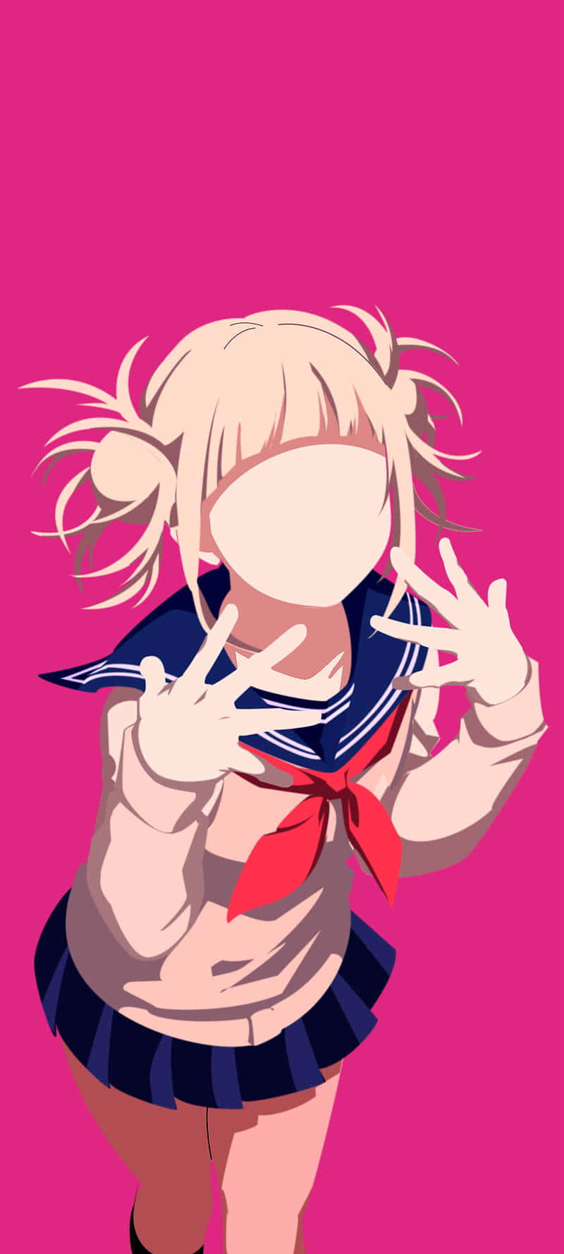 Himiko Toga, sailor uniform, vibrant pink background, HD Phone Wallpaper
