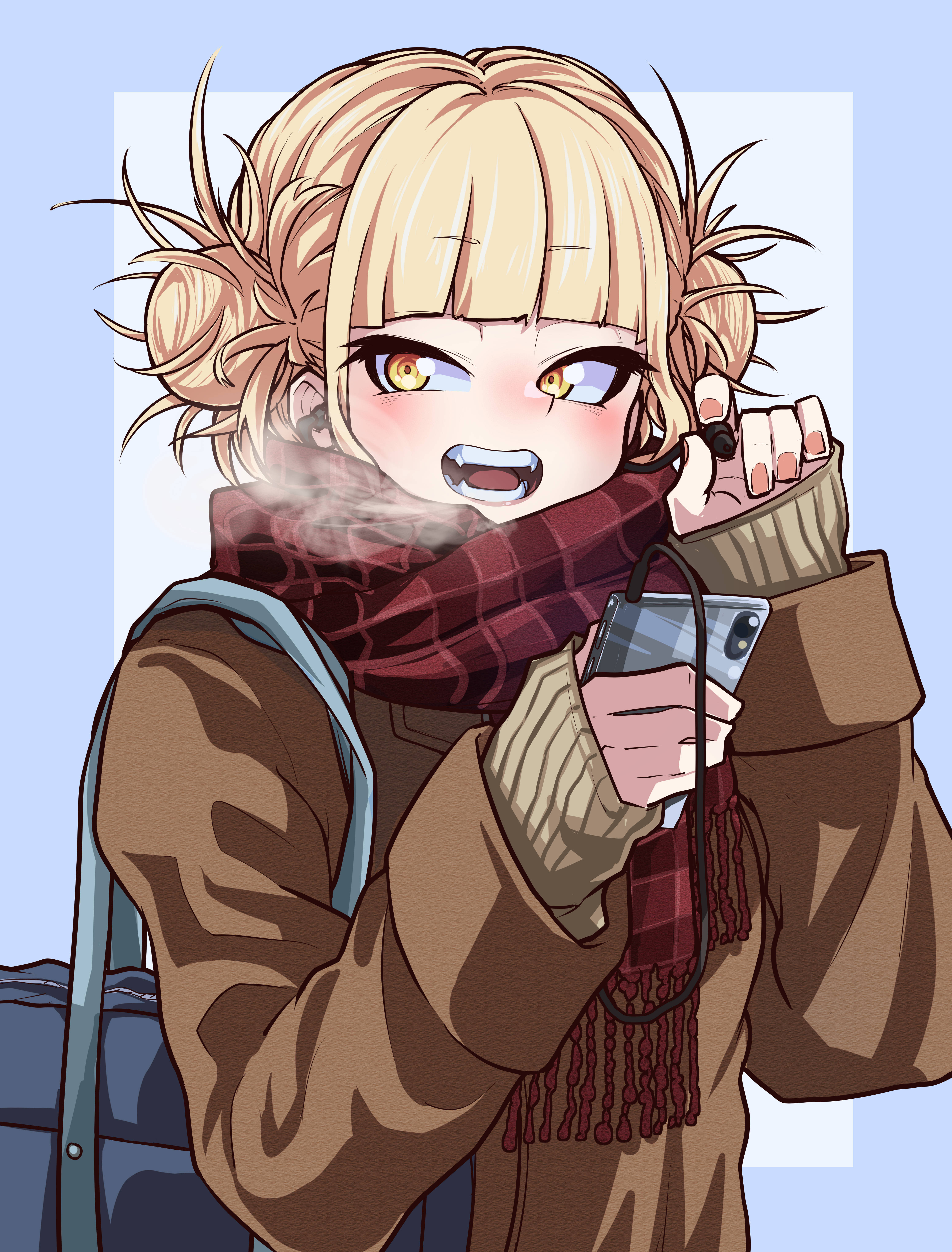 Himiko Toga, blonde pigtails, red scarf, 5K Phone Wallpaper